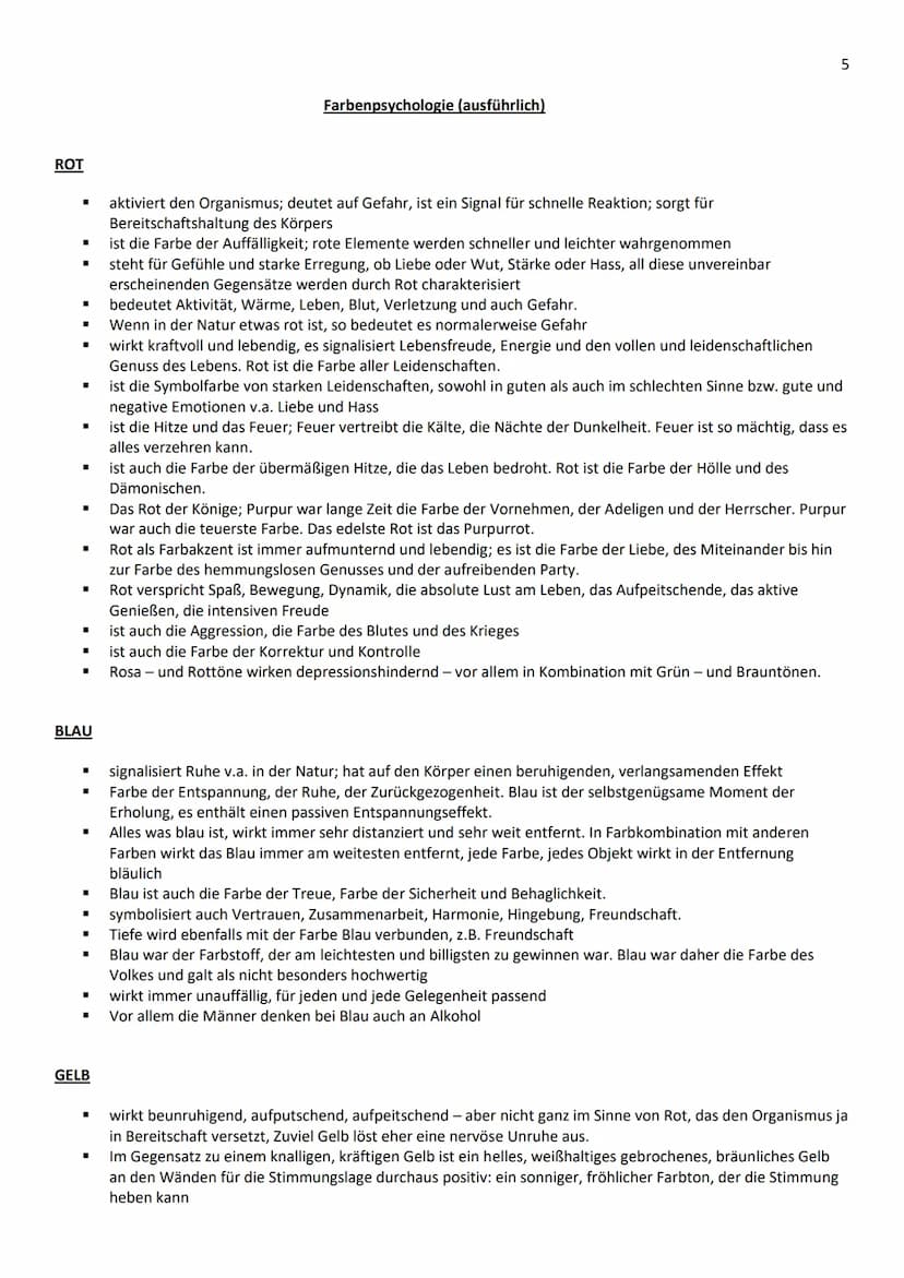 Inhaltsverzeichnis
Adjektive für Beschreibungen/Erster Eindruck.
Farbenpsychologie (Kurzfassung).
Farbenpsychologie (ausführlich)
Formenlehr