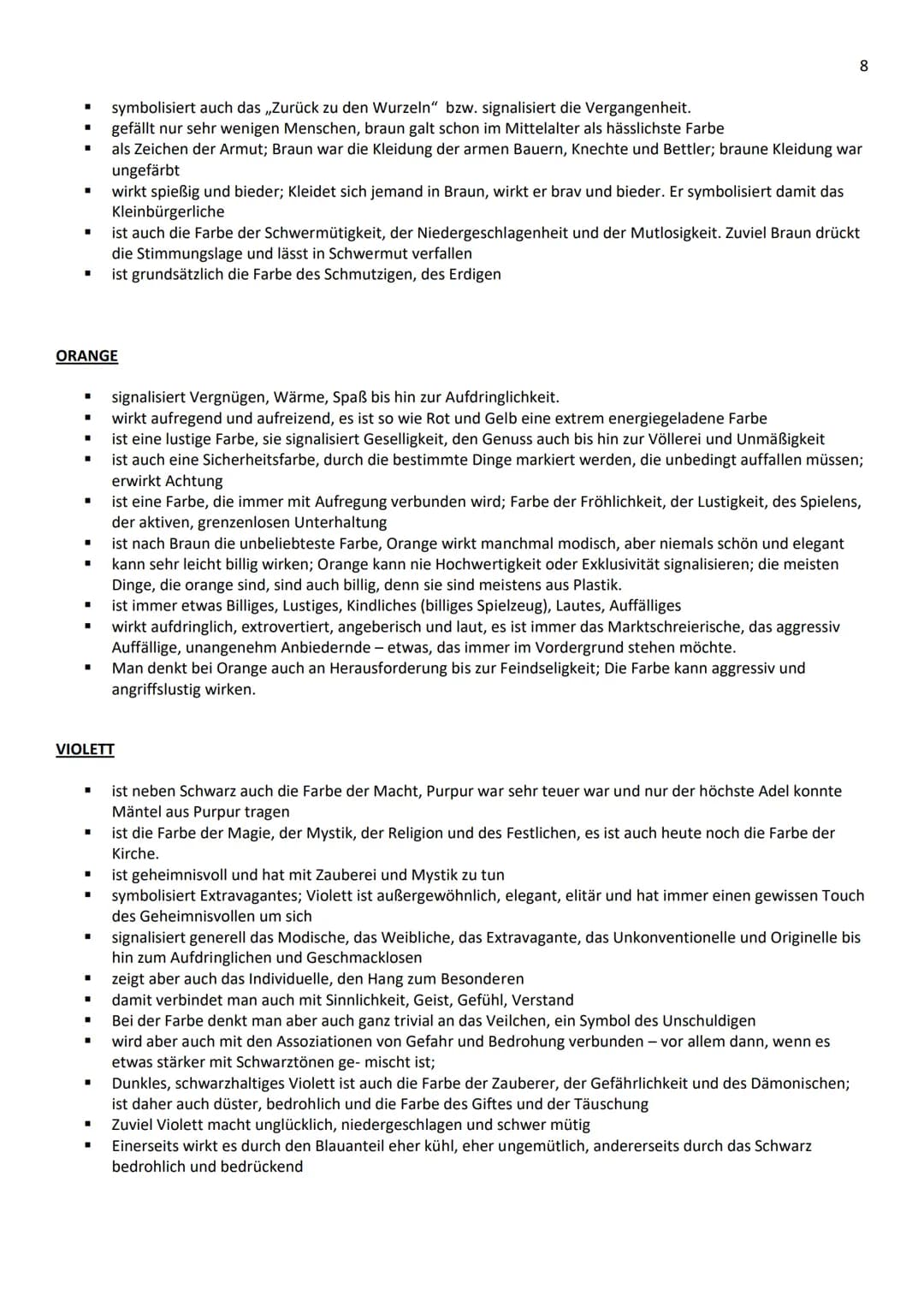 Inhaltsverzeichnis
Adjektive für Beschreibungen/Erster Eindruck.
Farbenpsychologie (Kurzfassung).
Farbenpsychologie (ausführlich)
Formenlehr