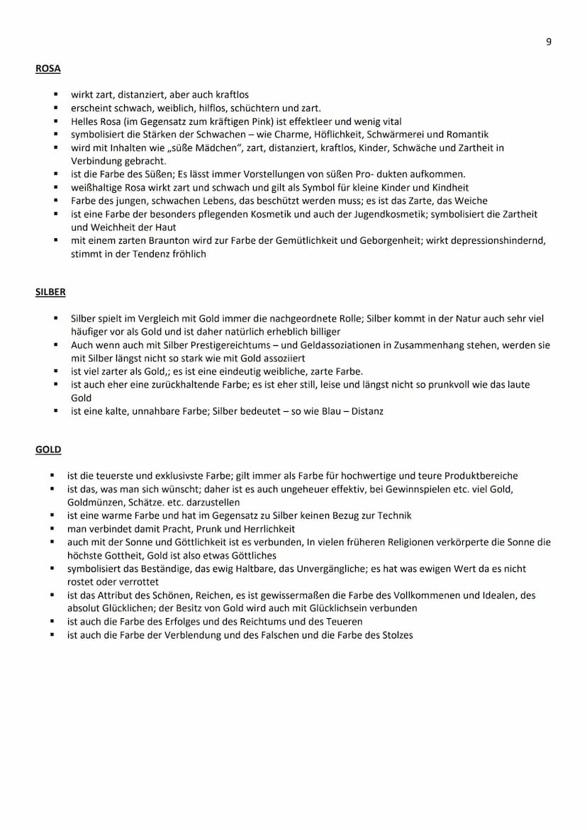 Inhaltsverzeichnis
Adjektive für Beschreibungen/Erster Eindruck.
Farbenpsychologie (Kurzfassung).
Farbenpsychologie (ausführlich)
Formenlehr