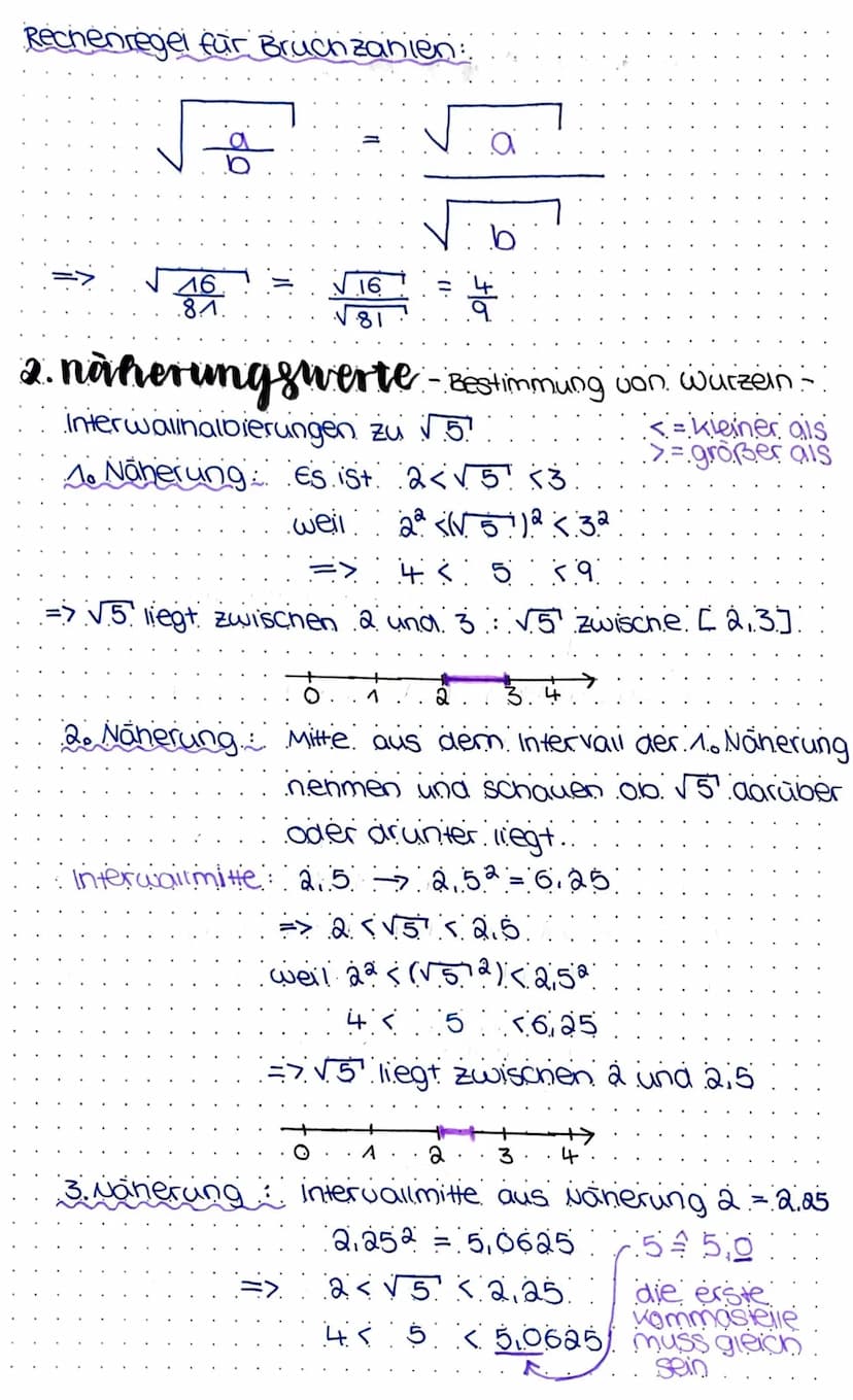 Weereeln
übersicht:
1. Quadratzahlen und Quadratwurzeln.
2. Näherungswerte - Bestimmung von Wurzeln
3. Rechenregein für Wurzeln.
4. teilweis