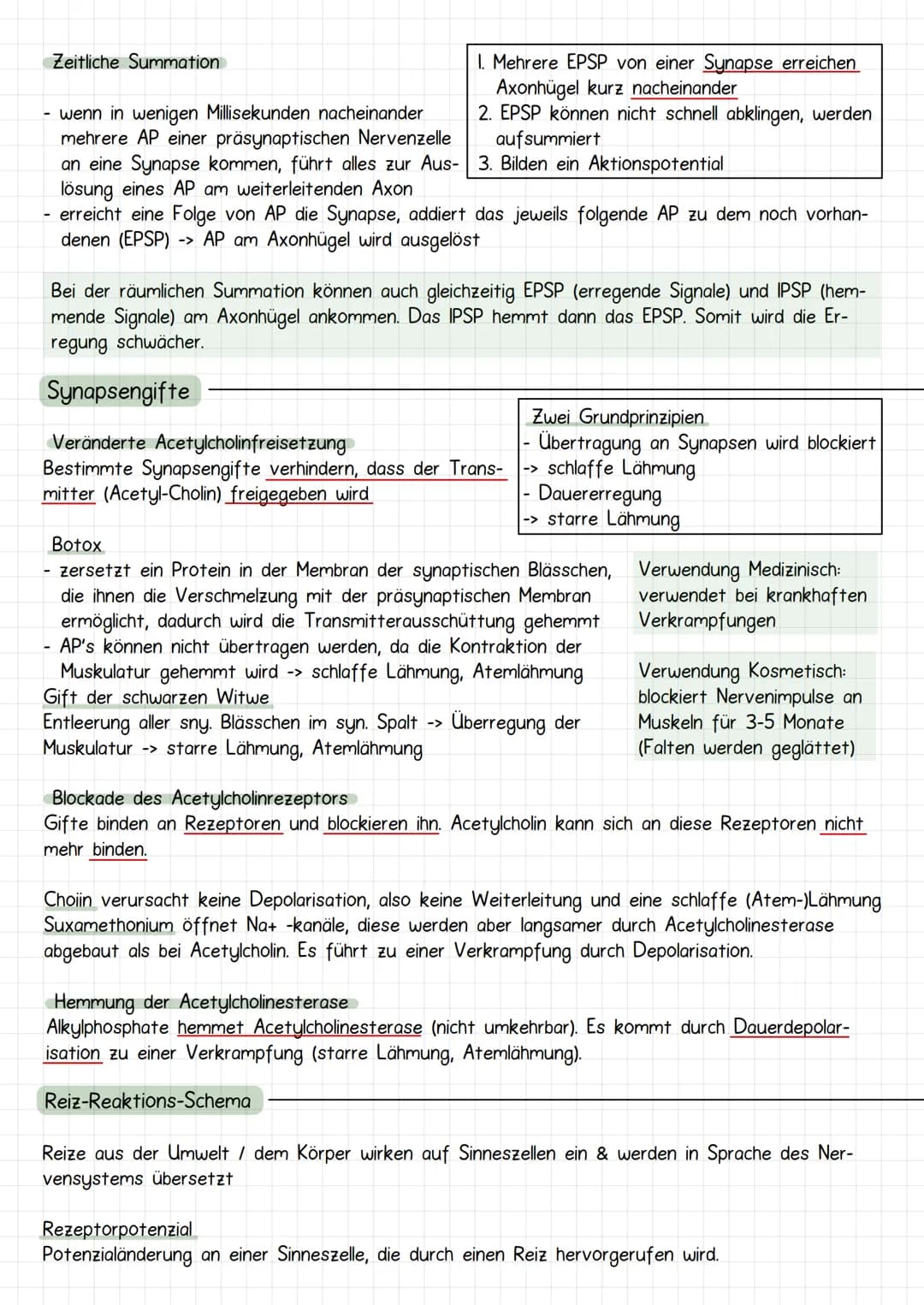 Neurobiologie
Aufbau Neuronen / Nervenzelle
1. Dendriten
->
Verrechnungsfunktion, laufende Erregung und Wei-
terleitung
2. Zellmembran
3. Ze