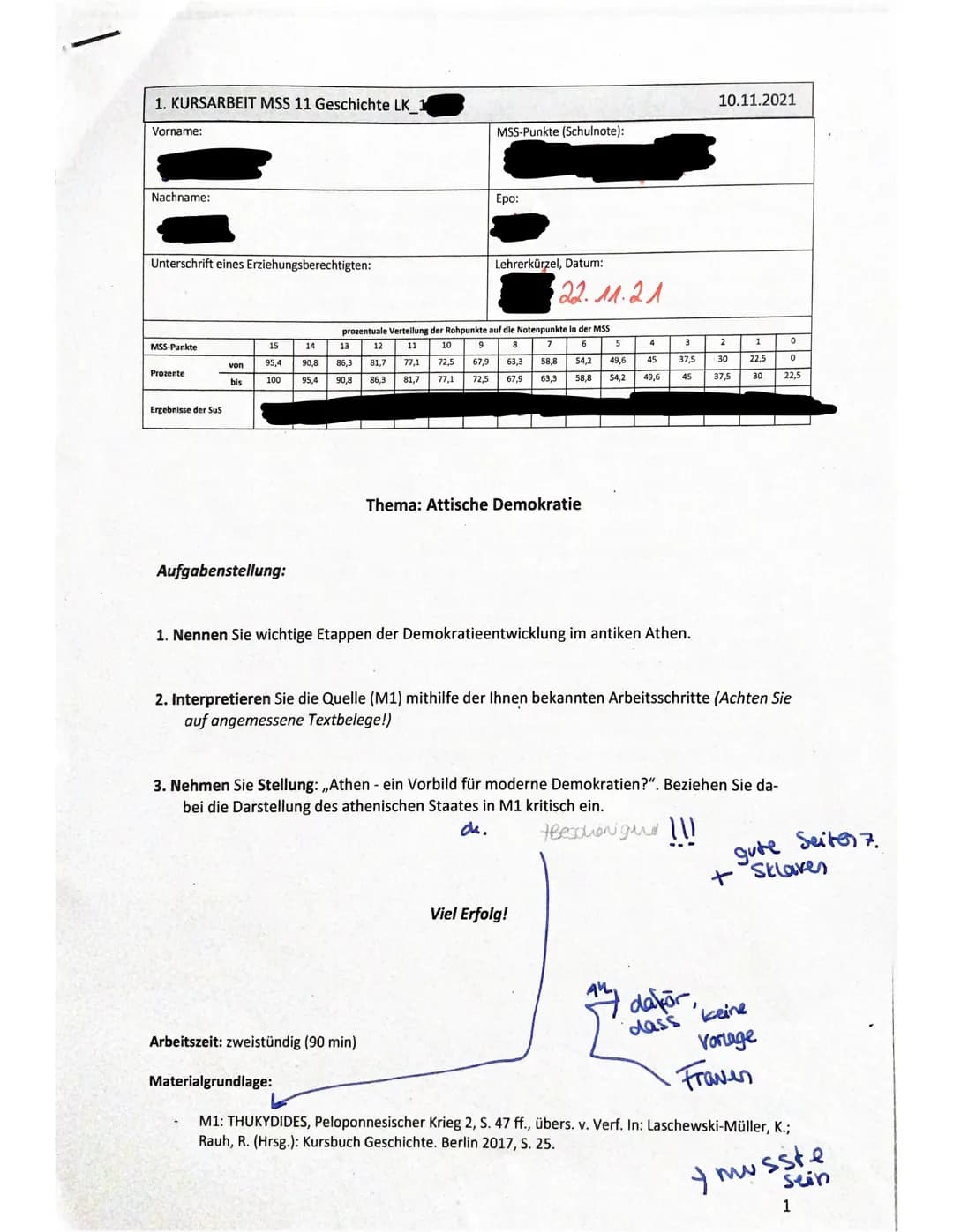 Grundwissen:
Polis (Plural: Poleis) S. Jh. v.Chr. : 250 selbstständige
Die Griechen bezeichneten ihren Stadt staat als Polis
landwirtschaftl