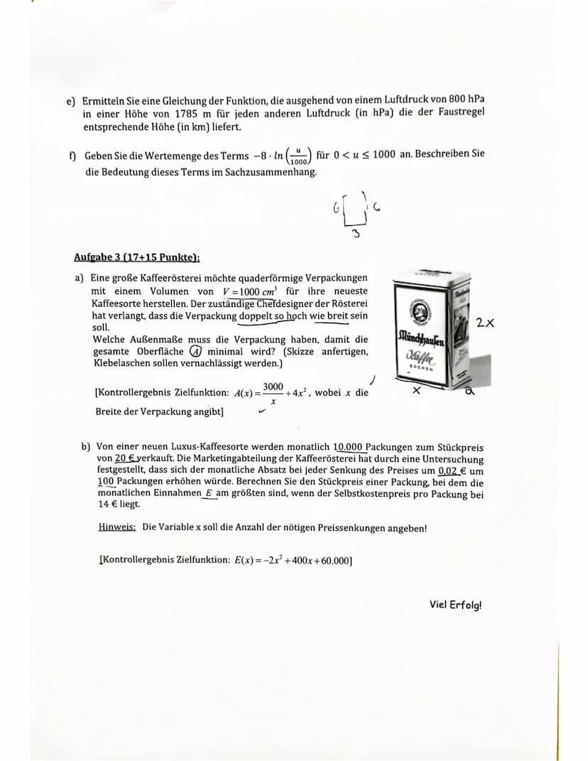 LK Q1.1.2
HILFSMITTELFREIER TEIL-Kein Taschenrechner, keine Formelsammlung, max. 30 Minuten!
Aufgabe 1 (3+3+3 Punkte):
Bestimmen Sie jeweils