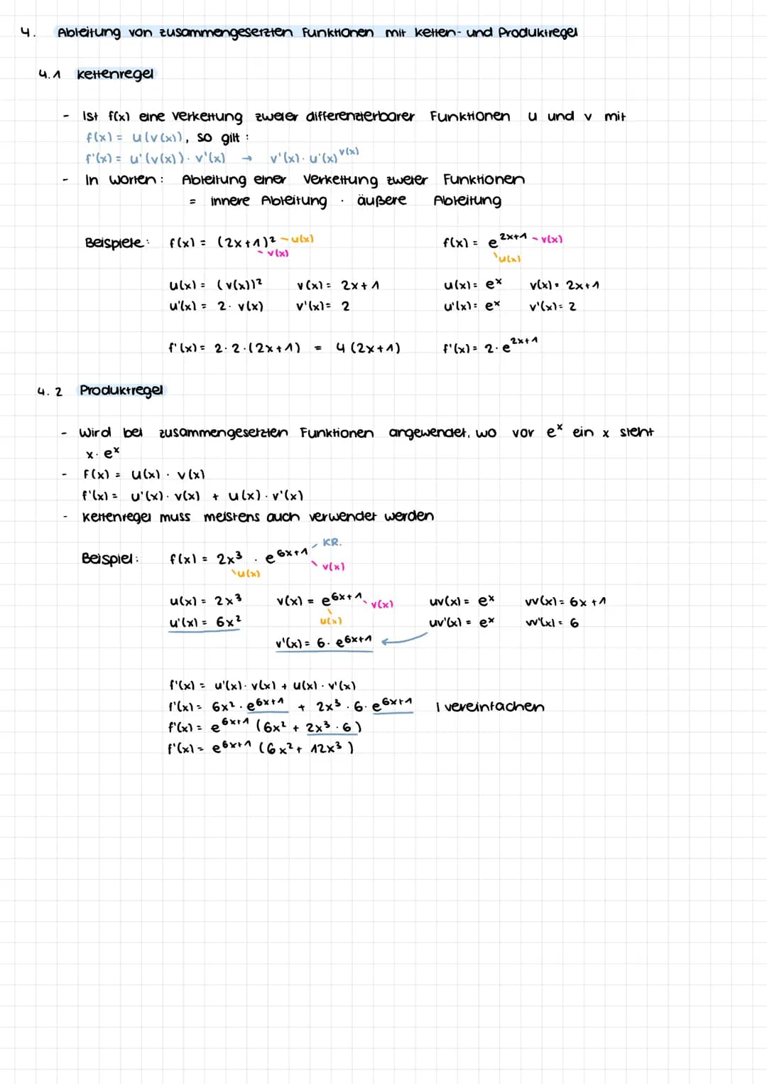 2. KLAUSUR
1. Die e-Funktion und ihre Eigenschaften
2.
- Die Basis e heißt Eulersche zani
-e = 2,71828
Besonderheit f(x) = f'(x) und f(x)= F