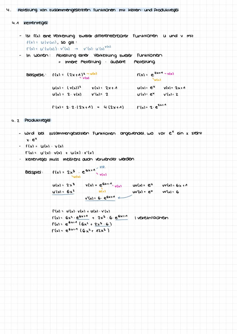 2. KLAUSUR
1. Die e-Funktion und ihre Eigenschaften
2.
- Die Basis e heißt Eulersche zani
-e = 2,71828
Besonderheit f(x) = f'(x) und f(x)= F