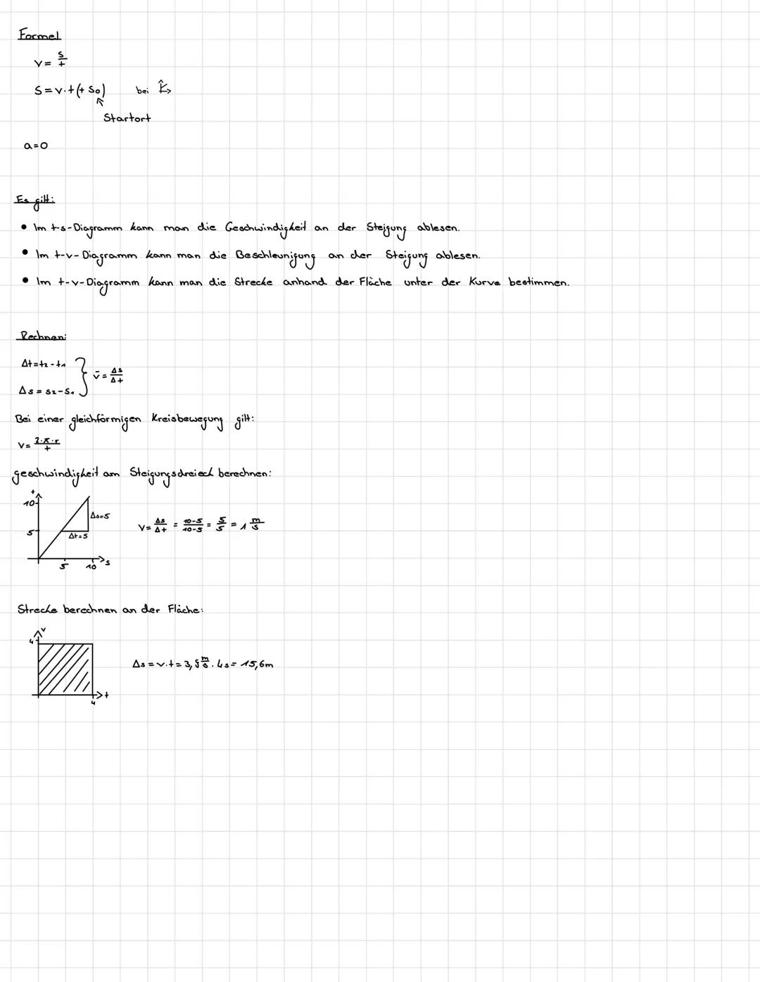 Der Körper bewegt sich mit einer konstanten Geschwindigkeit dh, Betrag und Richtung
V= Konstant
Es gitt:
Geschwindigkeit =
Merke:
As
V=A+
m
