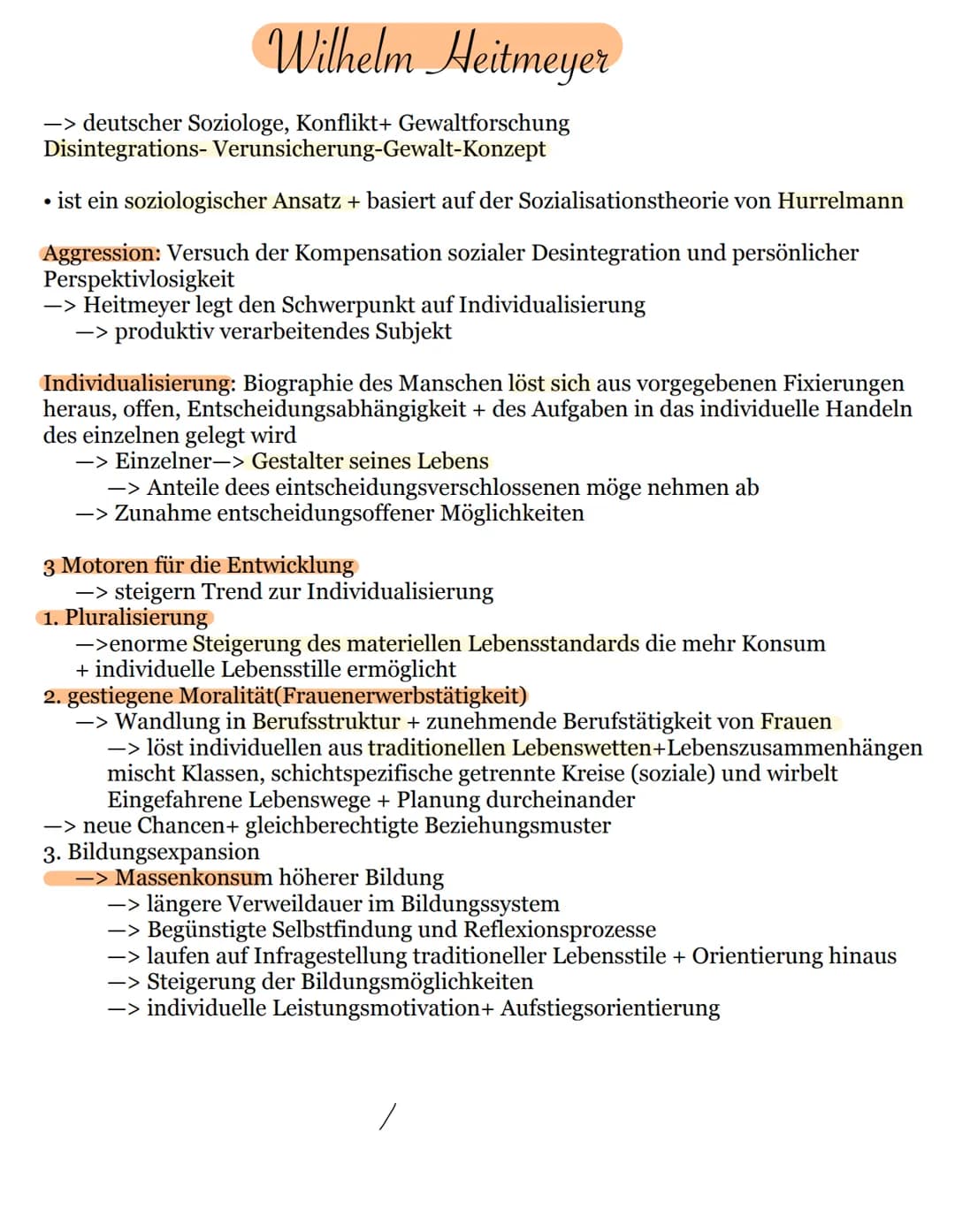 
<p>Wilhelm Heitmeyer, ein deutscher Soziologe, hat sich auf die Konflikt- und Gewaltforschung spezialisiert. Sein Disintegrations-Verunsich