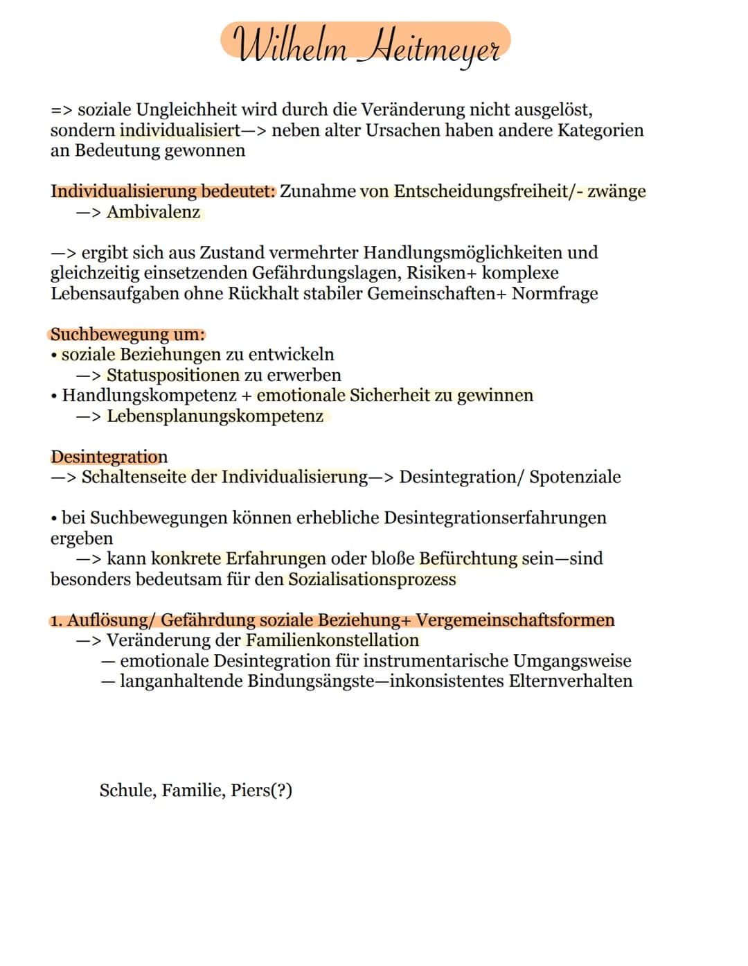 
<p>Wilhelm Heitmeyer, ein deutscher Soziologe, hat sich auf die Konflikt- und Gewaltforschung spezialisiert. Sein Disintegrations-Verunsich