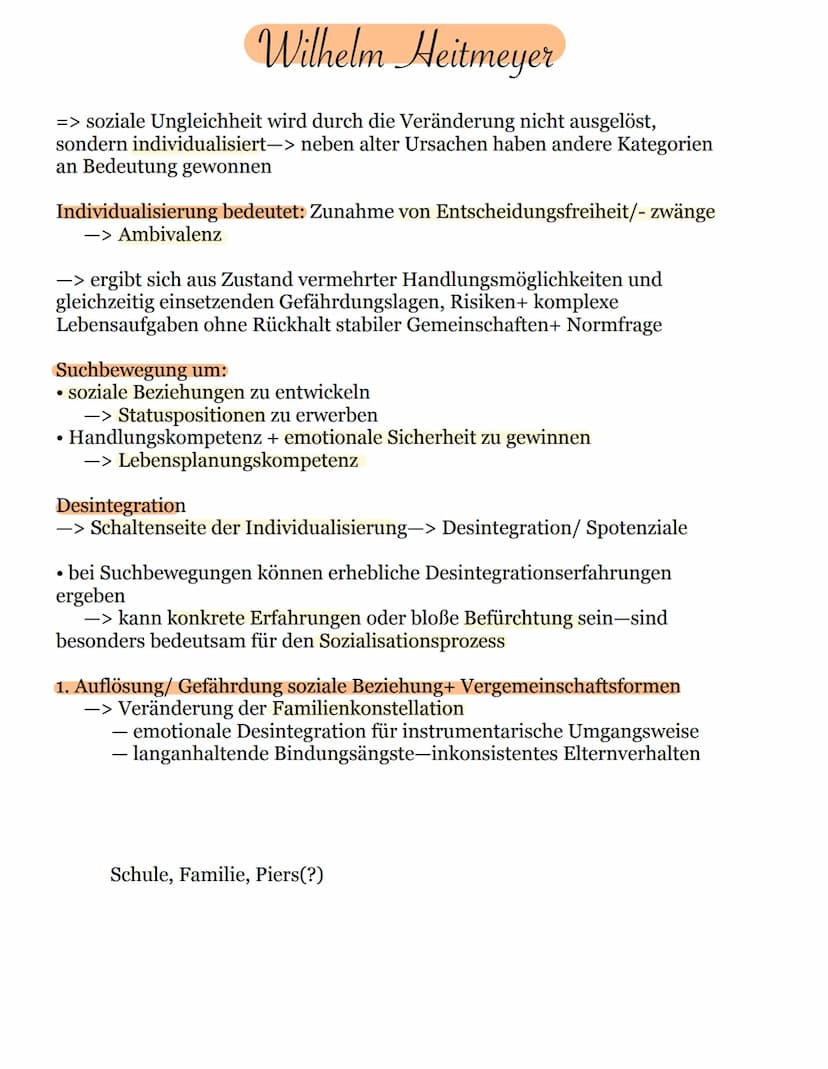
<p>Wilhelm Heitmeyer, ein deutscher Soziologe, hat sich auf die Konflikt- und Gewaltforschung spezialisiert. Sein Disintegrations-Verunsich