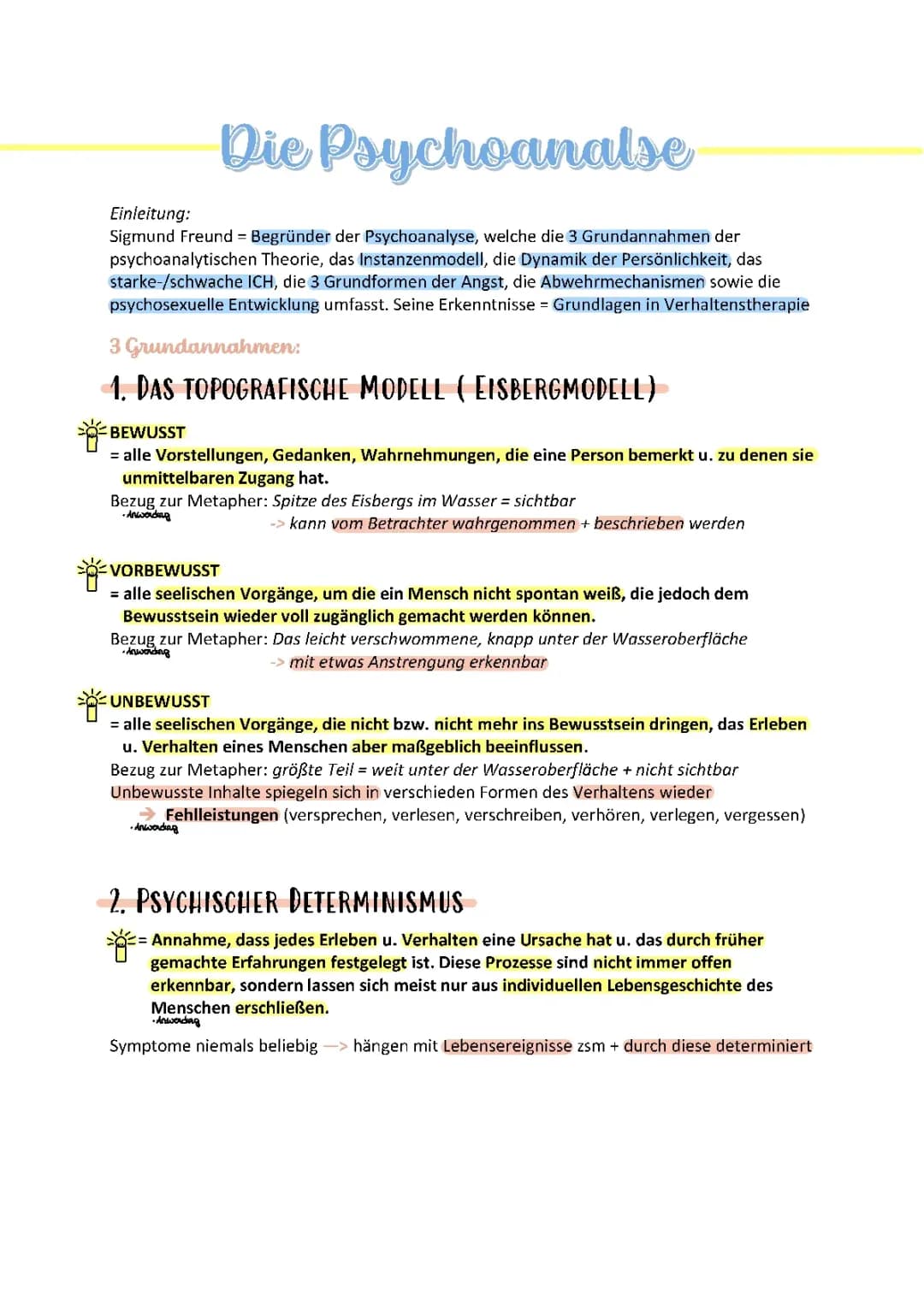 ✨Psychoanalyse Freud✨ (Psychonanalytische Theorie)