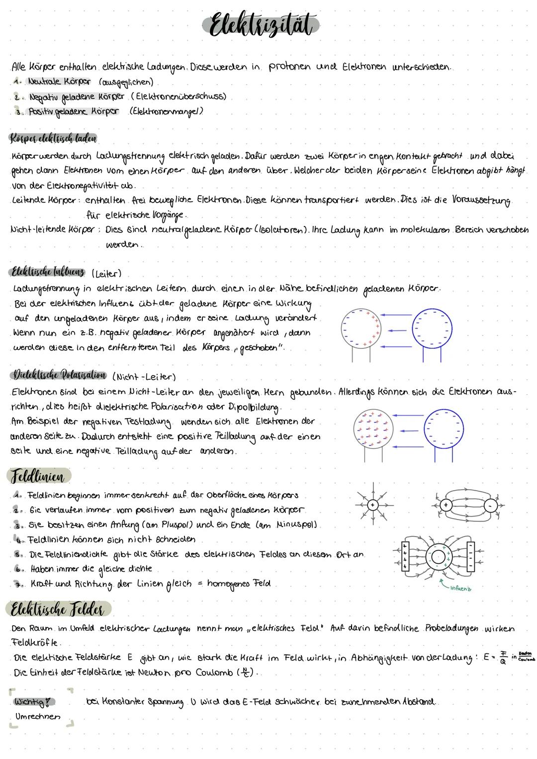 Elektrizität
Alle Körper enthallen elektrische Ladungen. Diese werden in protonen und Elektronen unterschieden..
1. Neutrale Körper (ausgegl