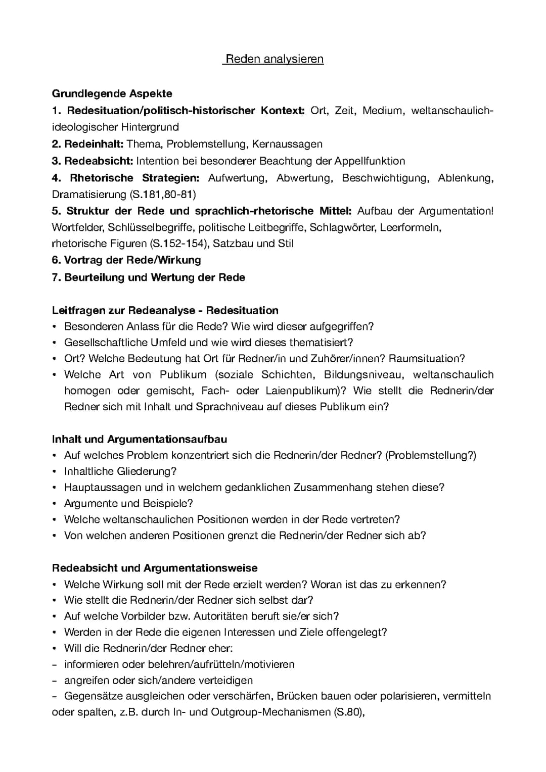 Reden analysieren 