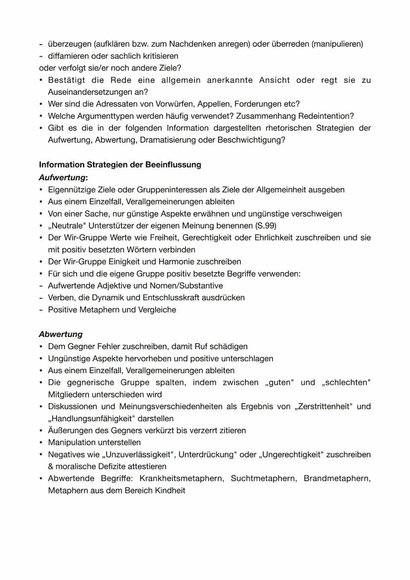 Grundlegende Aspekte
1. Redesituation/politisch-historischer Kontext: Ort, Zeit, Medium, weltanschaulich-
ideologischer Hintergrund
2. Redei