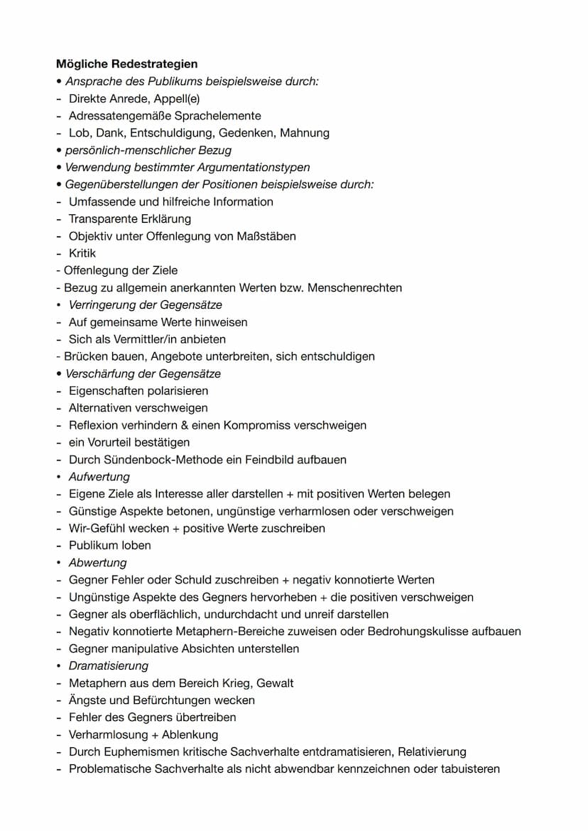 Grundlegende Aspekte
1. Redesituation/politisch-historischer Kontext: Ort, Zeit, Medium, weltanschaulich-
ideologischer Hintergrund
2. Redei