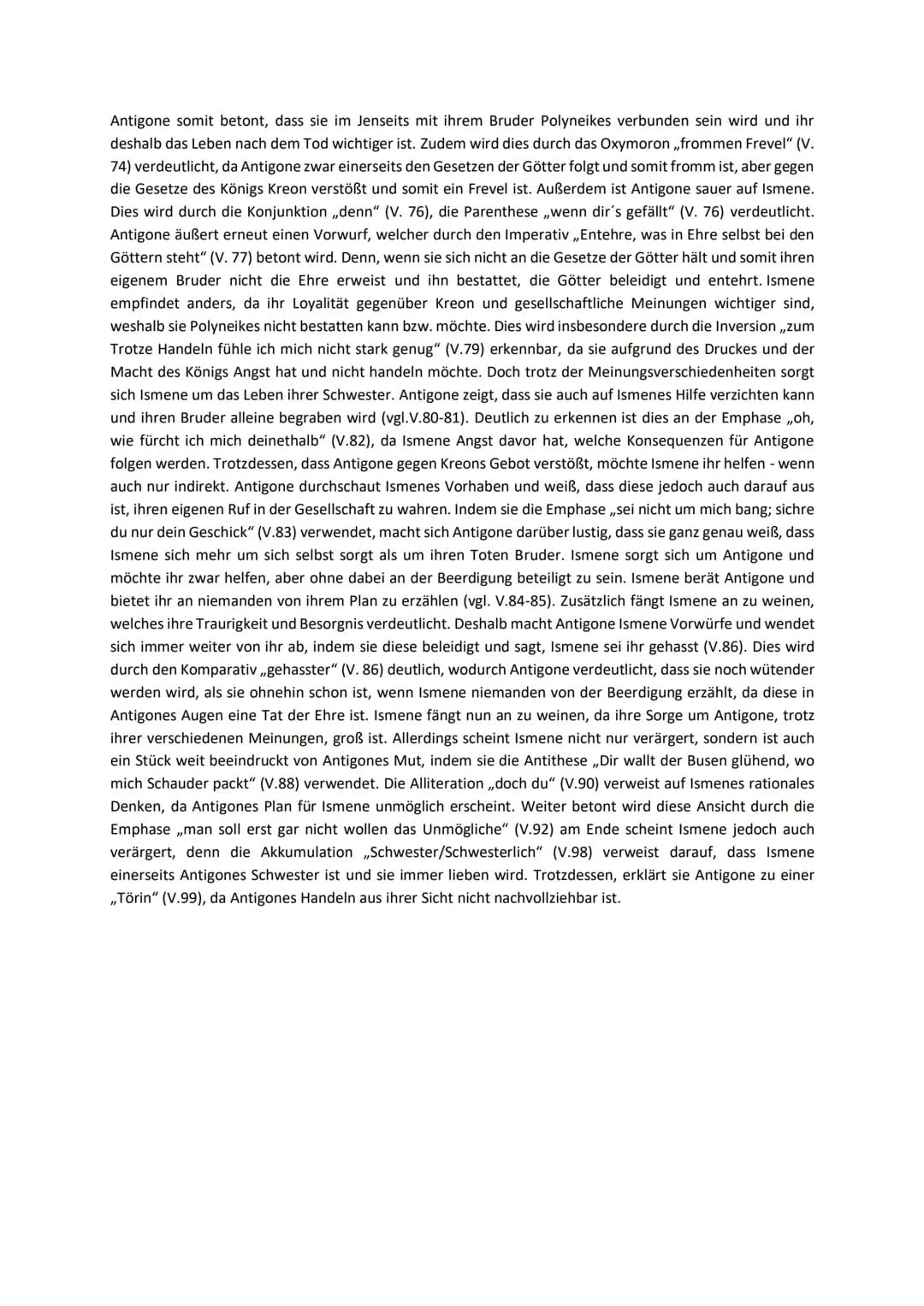 Antigone - Prolog Analyse
Die Tragödie ,,Antigone" wurde von Sophokles im Jahr 442 v. Chr. verfasst und stammt somit aus der Antike.
Es them