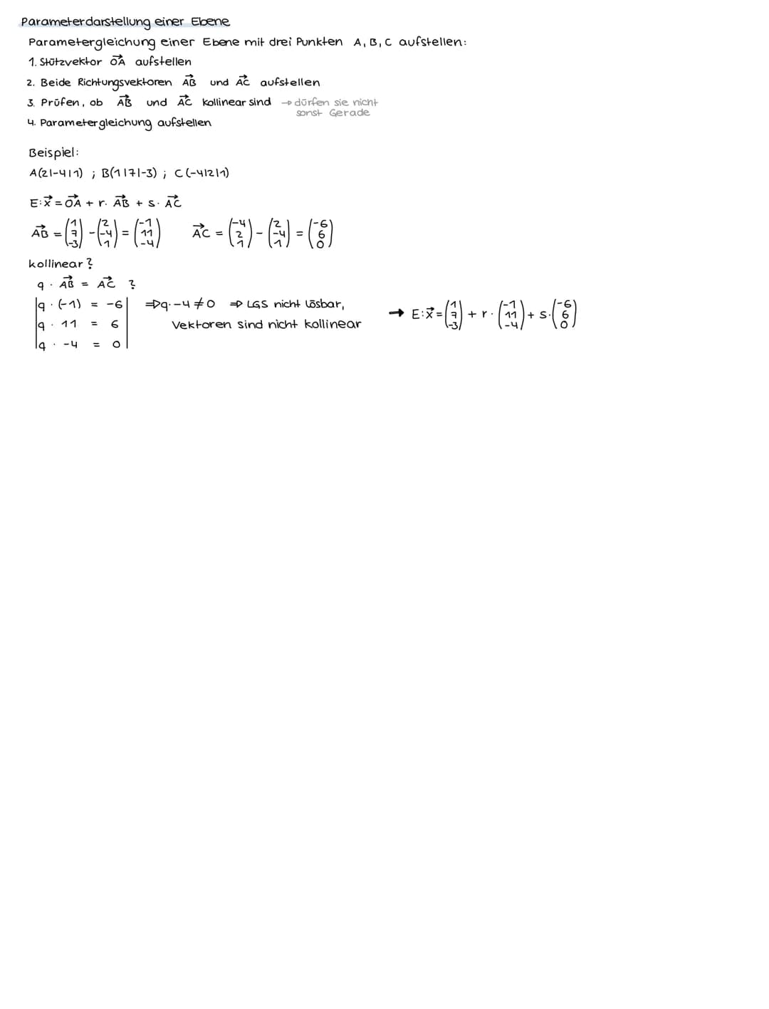 Themen:
•Punkte im Raum
• Vektoren
Addition und Subtraktion von Vektoren
Vervielfachen von Vektoren
•Parametergleichung einer Geraden
•Lageb