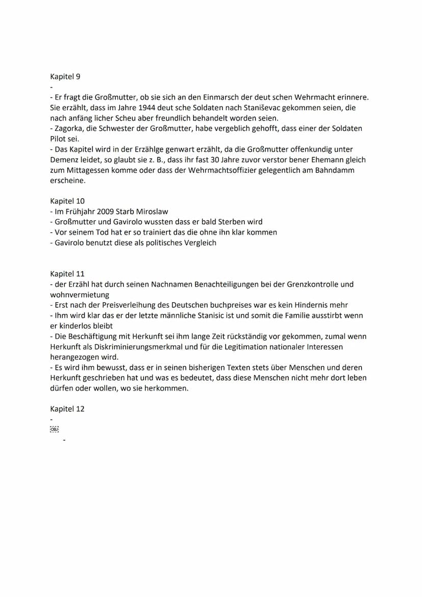 Kapitel 1)
87-jährige Großmutter des ich Erzählers geht am 7. März 2018 raus aus ihrem Haus in
Visegrád, weil sie meint sie hätte ein Mädche