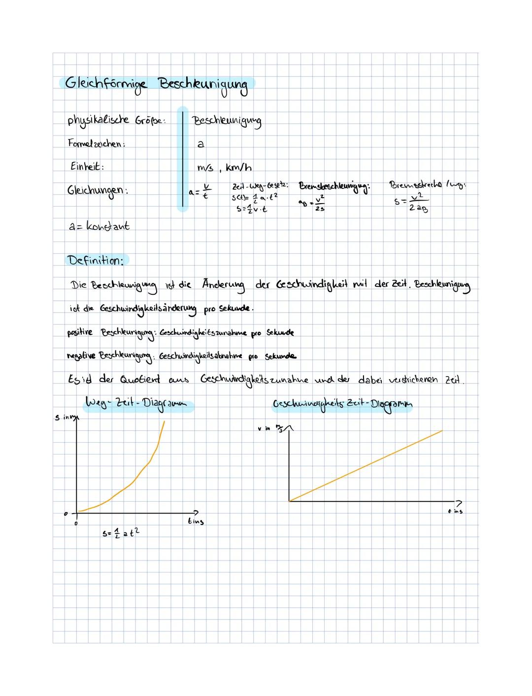 ——
SKRIPT
Gleichförmige Geschwindigkeit
physikalische Größe:
Formel zeichen:
Einheit:
Gleichungen:
Pay Six
Definition:
Geschwindigkeit
V
Umr