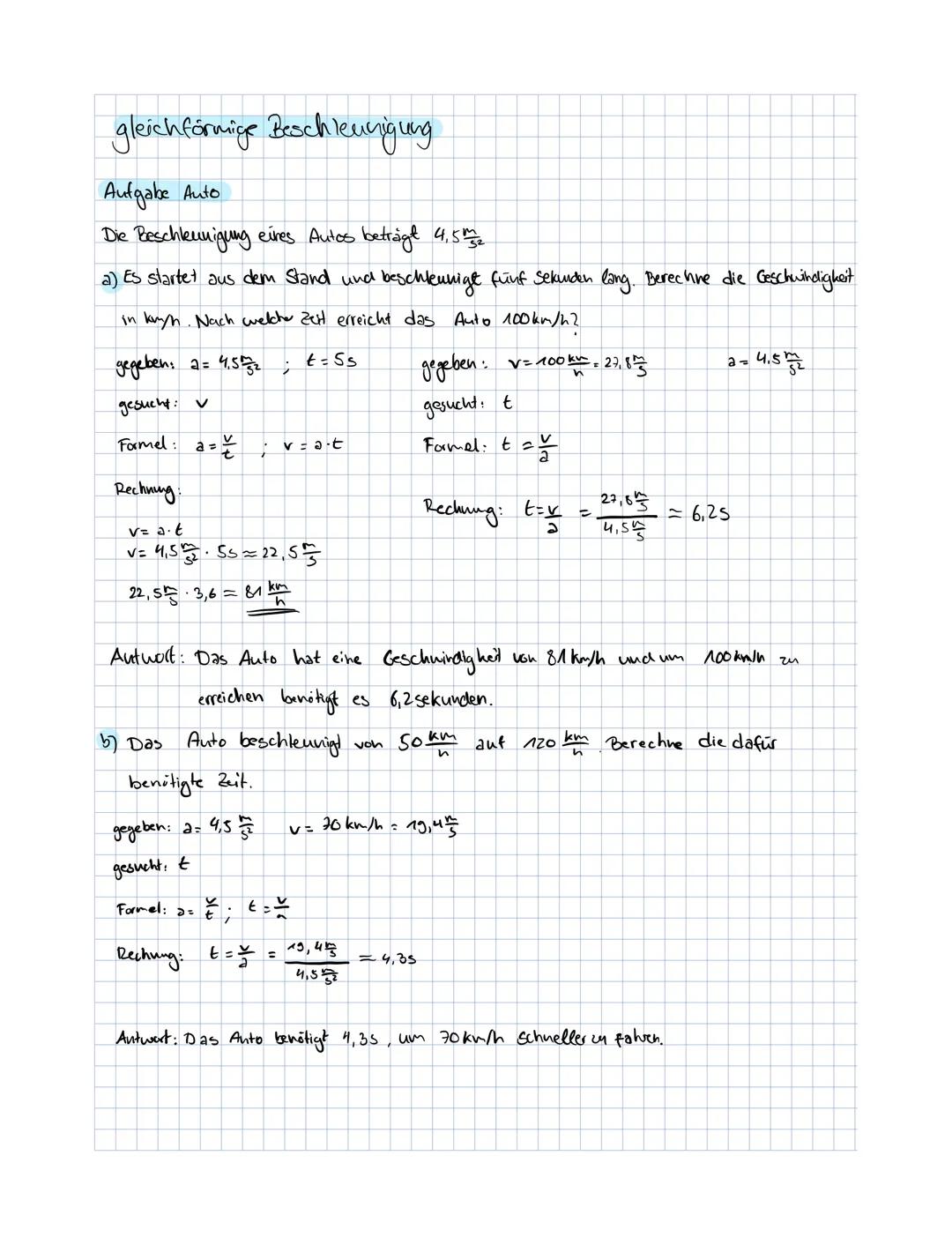 ——
SKRIPT
Gleichförmige Geschwindigkeit
physikalische Größe:
Formel zeichen:
Einheit:
Gleichungen:
Pay Six
Definition:
Geschwindigkeit
V
Umr