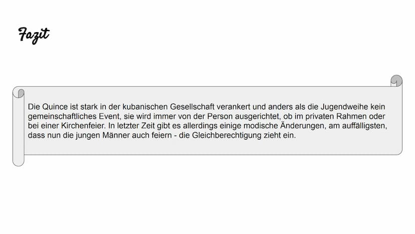 Quinceañera Gliederung
Definition
Woher kommt der Brauch?
Wie wird gefeiert?
Die Kosten der Feier
Moderne Zeiten
Fazit
Quellenangaben Defini
