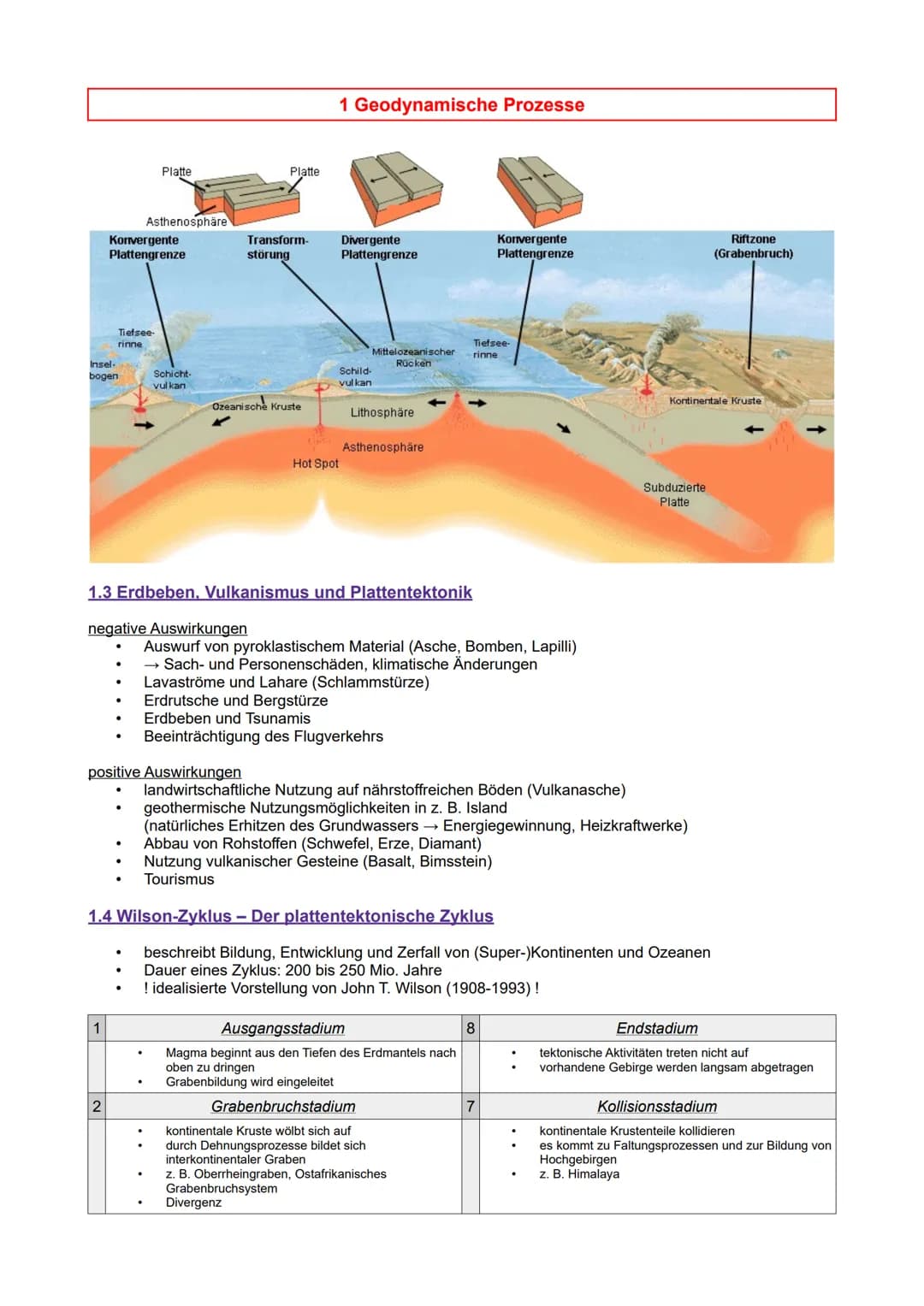 1 Geodynamische Prozesse
natürliche Bewegungsprozesse im Erdinneren und auf der Erdoberfläche
endogene (erdinnere) Vorgänge, die die Gestalt