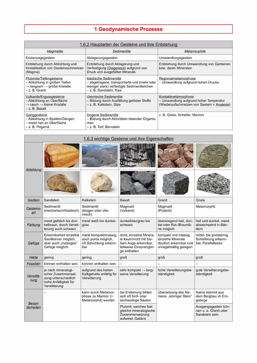 1 Geodynamische Prozesse
natürliche Bewegungsprozesse im Erdinneren und auf der Erdoberfläche
endogene (erdinnere) Vorgänge, die die Gestalt