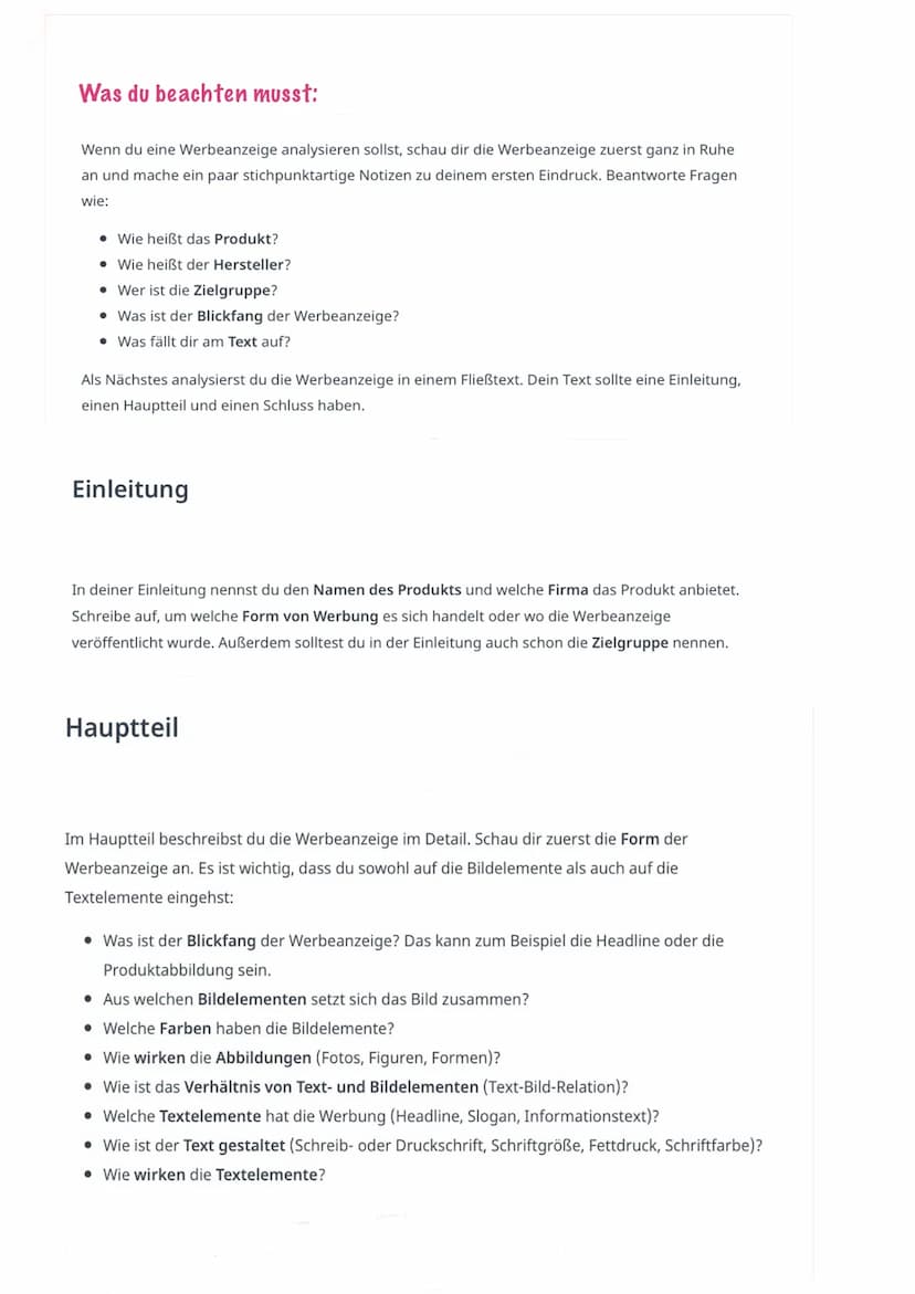 Werbung
analysieren
Einfach erklärt:
Werbung hat immer die Aufgabe, Bedürfnisse und Wünsche einer bestimmten Zielgruppe zu
wecken. Dabei spi