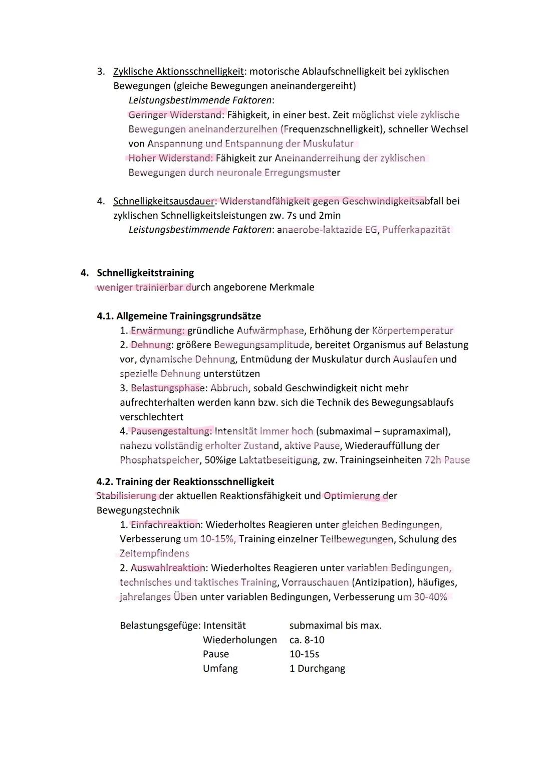 Schnelligkeit
1. Bedeutung der Schnelligkeit
Schnelligkeit ist die Fähigkeit des Nerv-Muskel-Systems, motorische Aktionen in
einem unter den