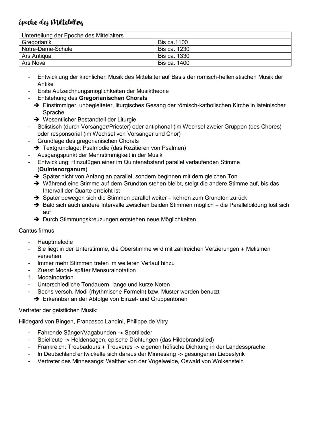 1. Musik und Sprache
Epoche: Renaissance - 15./16. Jahrhundert
Der Mensch steht in der Renaissance im Mittelpunkt (im Mittelalter: Musik + L