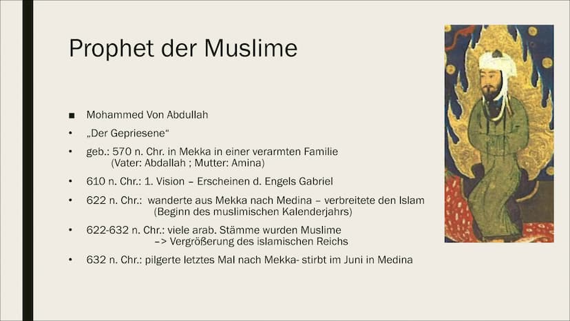 DIE GRUNDSÄTZE
DES ISLAMS Übersicht
■ Allgemeine Informationen
Der Koran
■ Die 5 Säulen des Islams + 6 Grundsätze
■ Prophet der Muslime
■ He