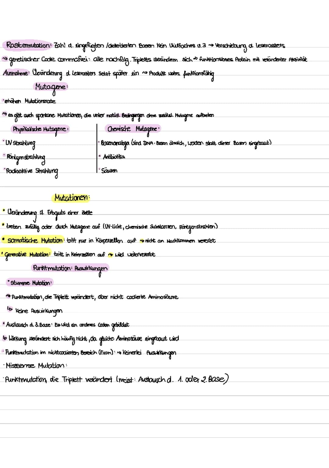 Mutationen Genetik
