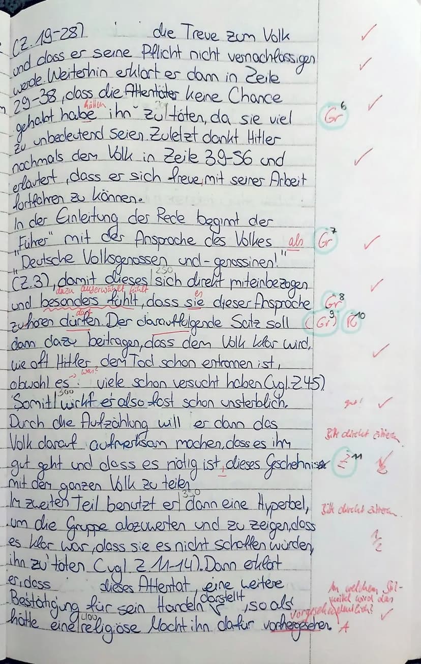 Cosima Ludwig
4. Klassenarbeit im Fach Deutsch am 07.06.2022
- Redeanalyse -
Name:
Aufgabenstellung:
Analysiere die vorliegende Rede Adolf H