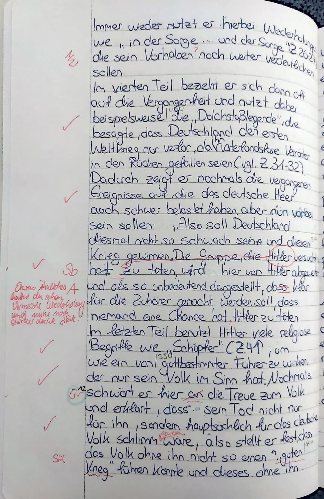 Cosima Ludwig
4. Klassenarbeit im Fach Deutsch am 07.06.2022
- Redeanalyse -
Name:
Aufgabenstellung:
Analysiere die vorliegende Rede Adolf H