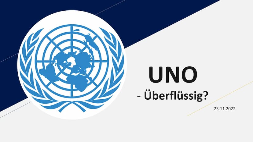 20
Sie ist doch unbonutz-
bar, warum reißt man
sie nicht ab 2
Denkmal-
Schutz!
UN UNO
- Überflüssig?
23.11.2022 Gliederung
1. Definition
2. 