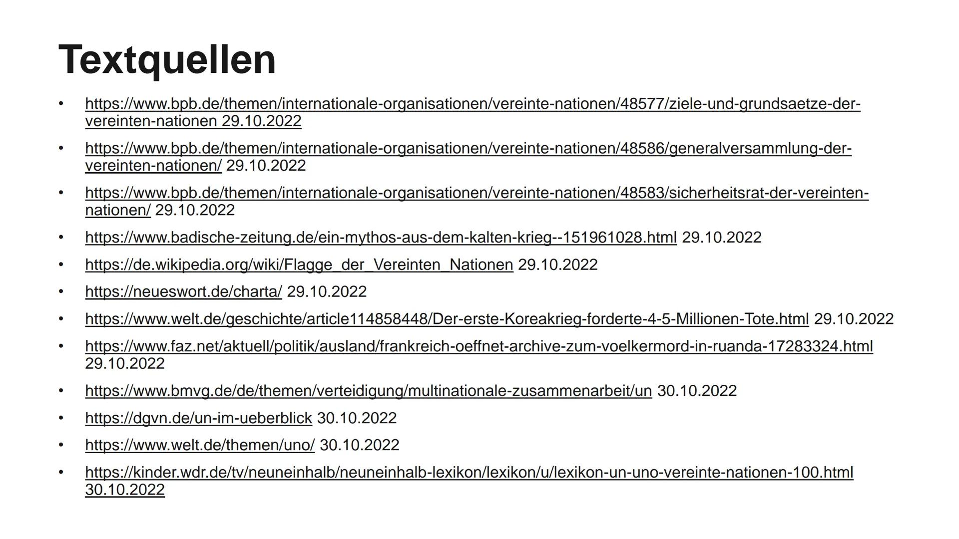 20
Sie ist doch unbonutz-
bar, warum reißt man
sie nicht ab 2
Denkmal-
Schutz!
UN UNO
- Überflüssig?
23.11.2022 Gliederung
1. Definition
2. 