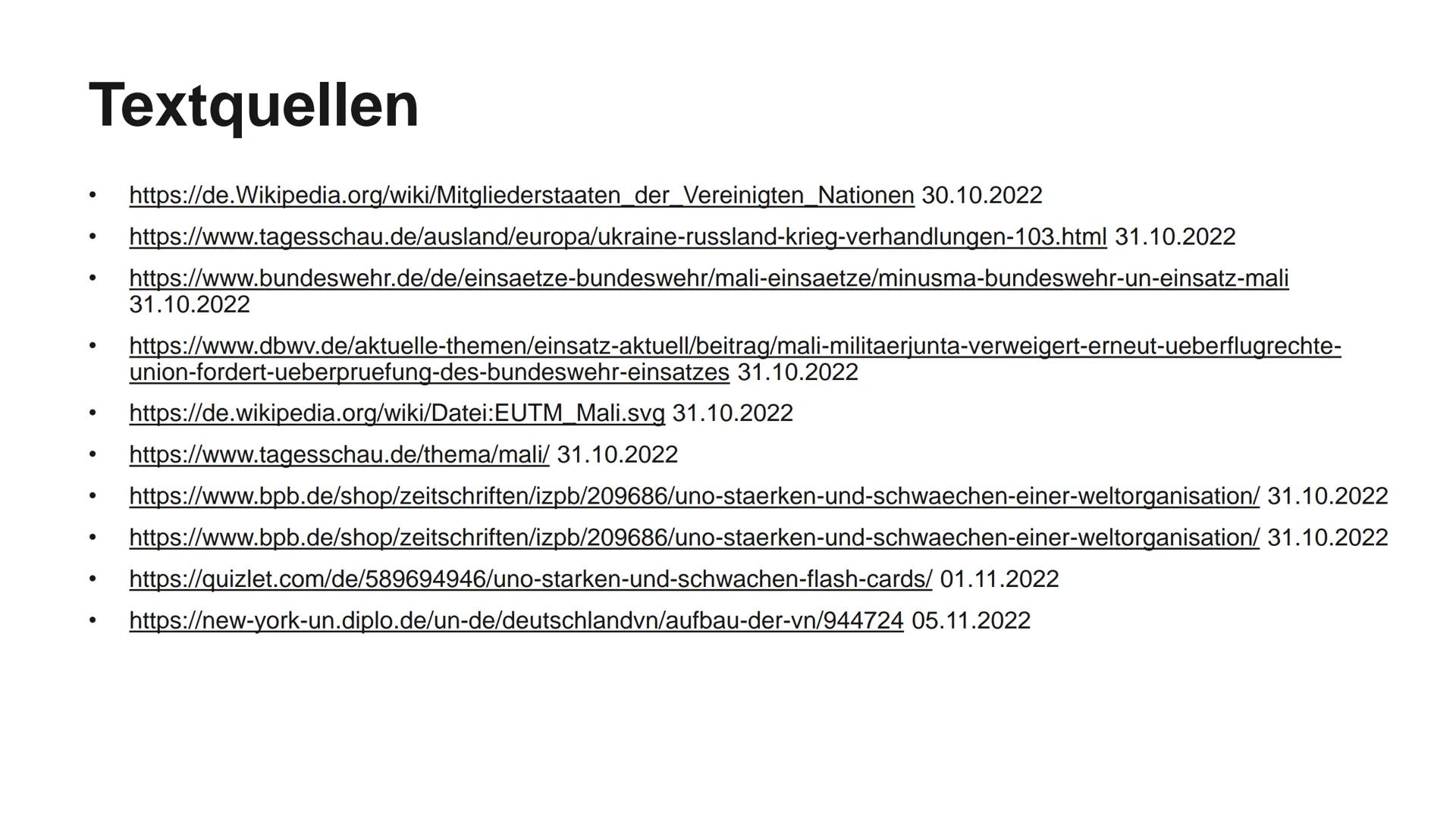 20
Sie ist doch unbonutz-
bar, warum reißt man
sie nicht ab 2
Denkmal-
Schutz!
UN UNO
- Überflüssig?
23.11.2022 Gliederung
1. Definition
2. 