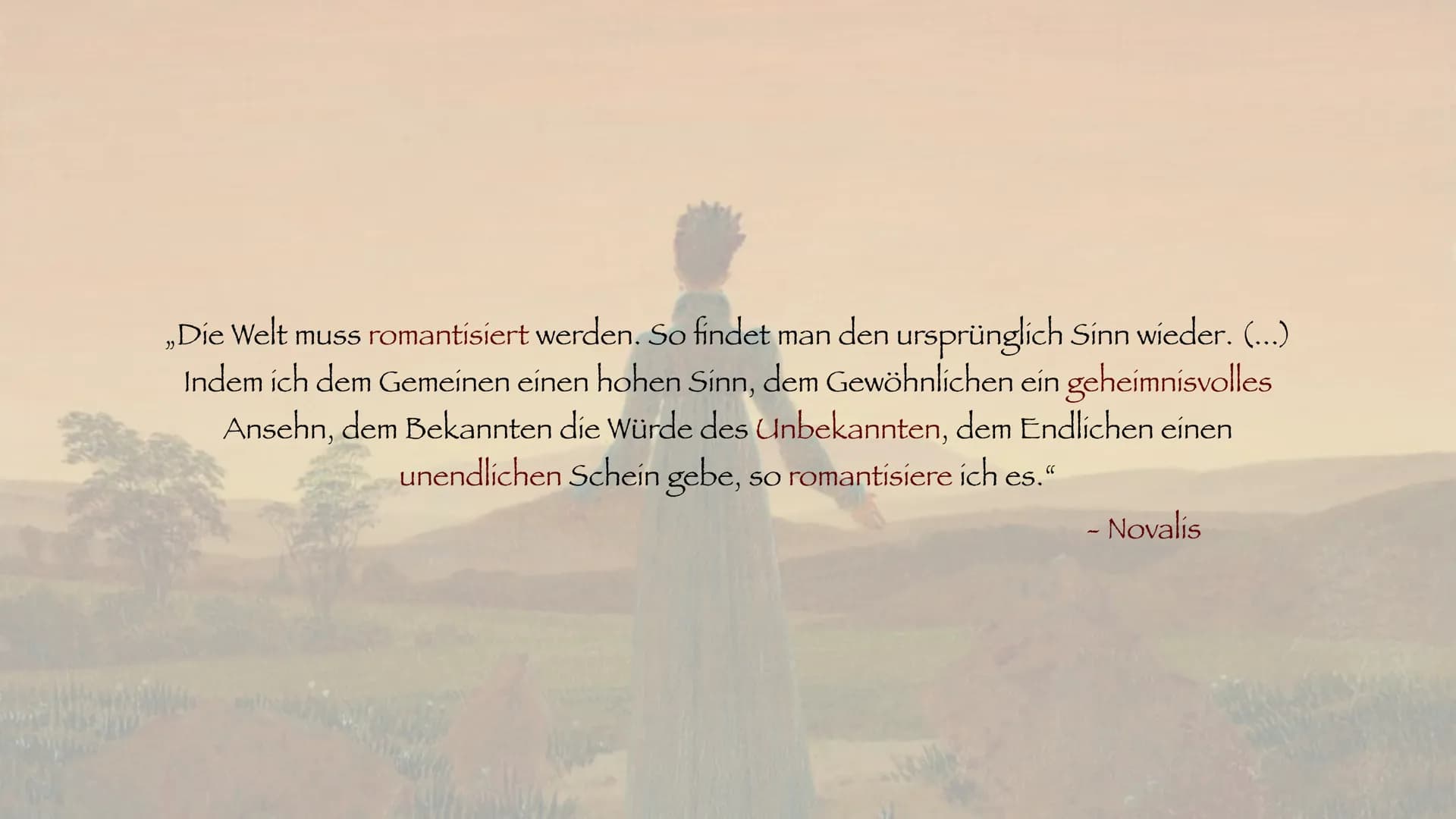 Epochenübersicht: Die Romantik
Die Epoche der großen Gefühle Die Romantik
Einführung
◆ Künstlerische, literarische, musikalische und intelle