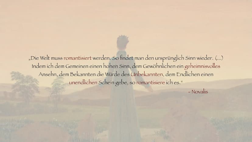 Epochenübersicht: Die Romantik
Die Epoche der großen Gefühle Die Romantik
Einführung
◆ Künstlerische, literarische, musikalische und intelle