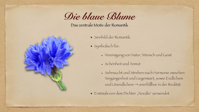 Epochenübersicht: Die Romantik
Die Epoche der großen Gefühle Die Romantik
Einführung
◆ Künstlerische, literarische, musikalische und intelle