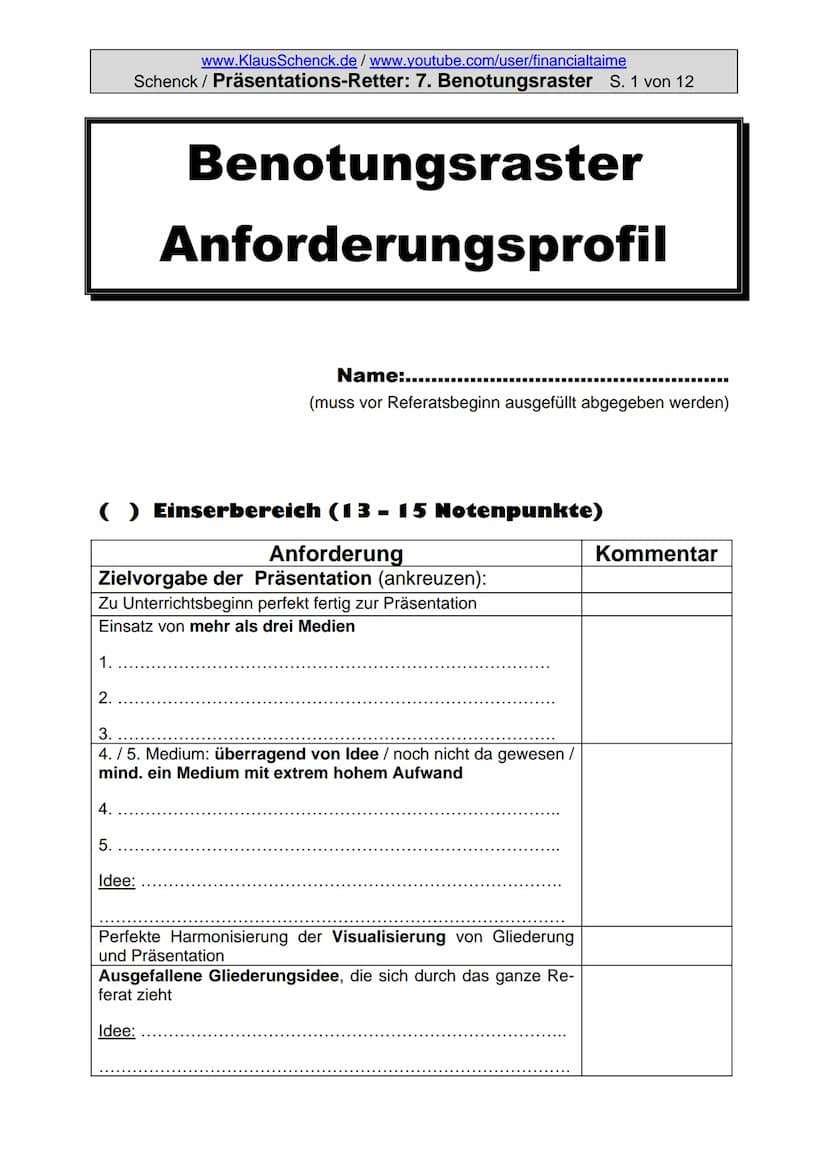 Psychologie-Kurse: www.KlausSchenck.de/www.youtube.com/user/financialtaime
Ergänzung (2016): Schenck / Präsentations-Retter: 1. Einstieg / S