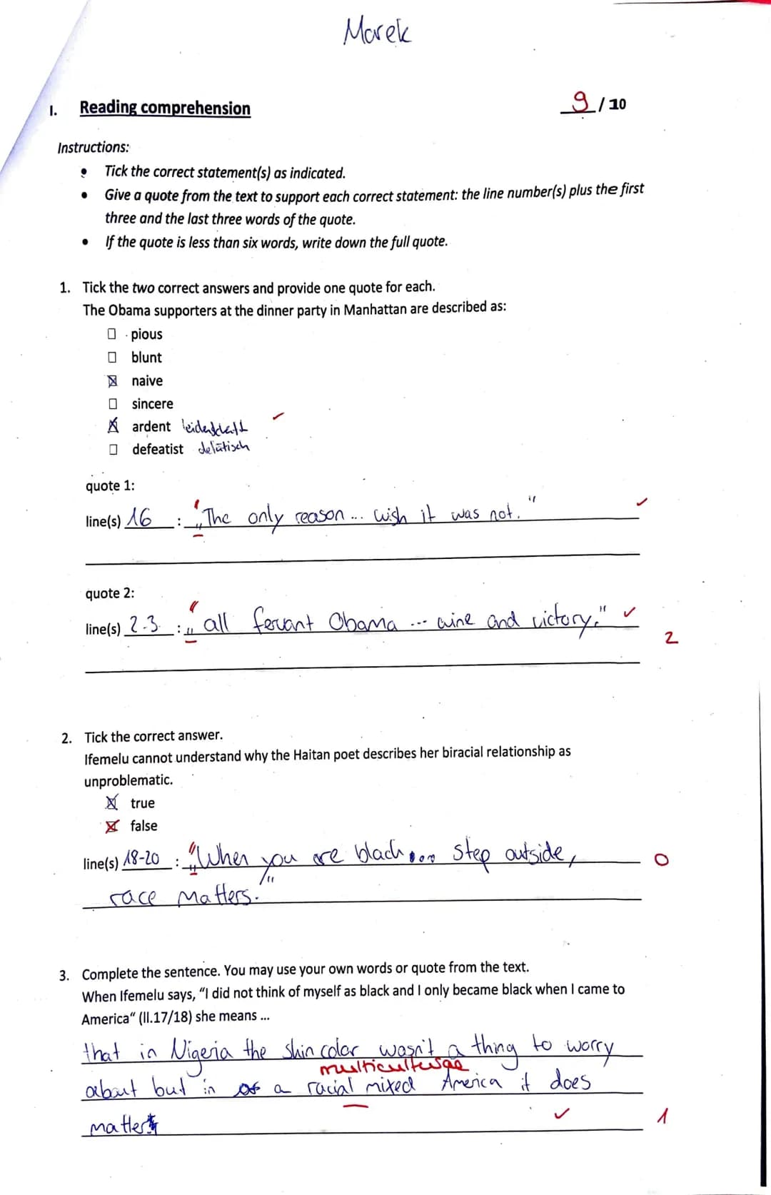 5
10
15
20
25
English
Name: Marek Jahn
Credits: 25.S /35
Exam 1 in 12/1
Grade:
10
Ø
October 16, 2020
9,9
Chimamanda Ngozi Adichie: Americana