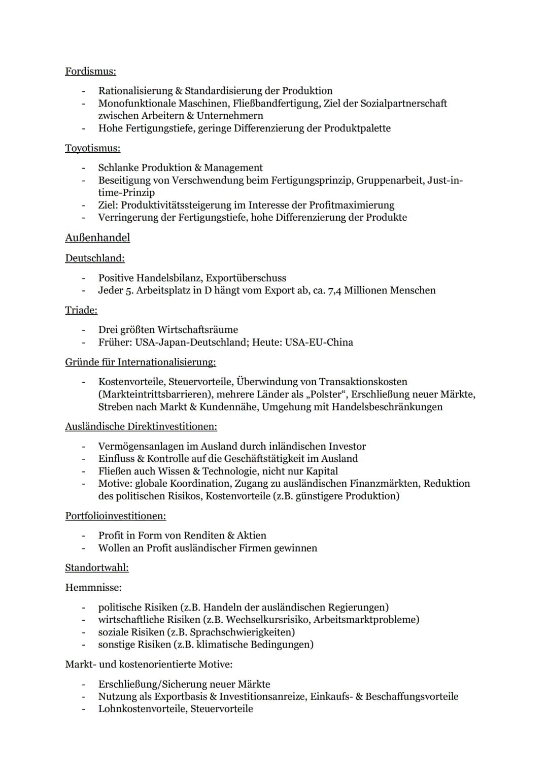 Globalisierung
Definition
Weltweite Verflechtung zwischen verschiedenen Ländern in sozialer &
wirtschaftlicher Hinsicht
Dimensionen
Ökonomie