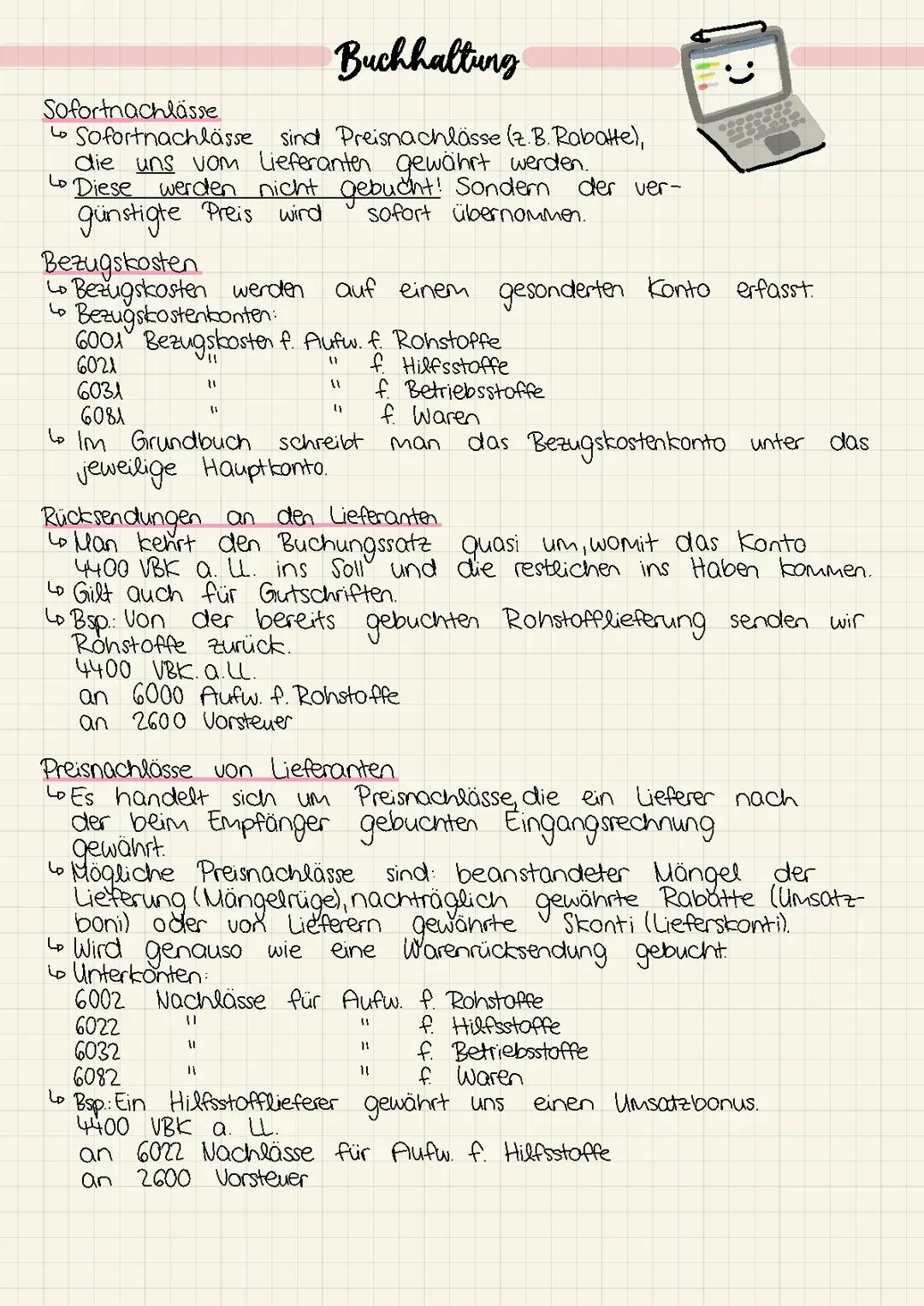 Buchhaltung Zusammenfassung 