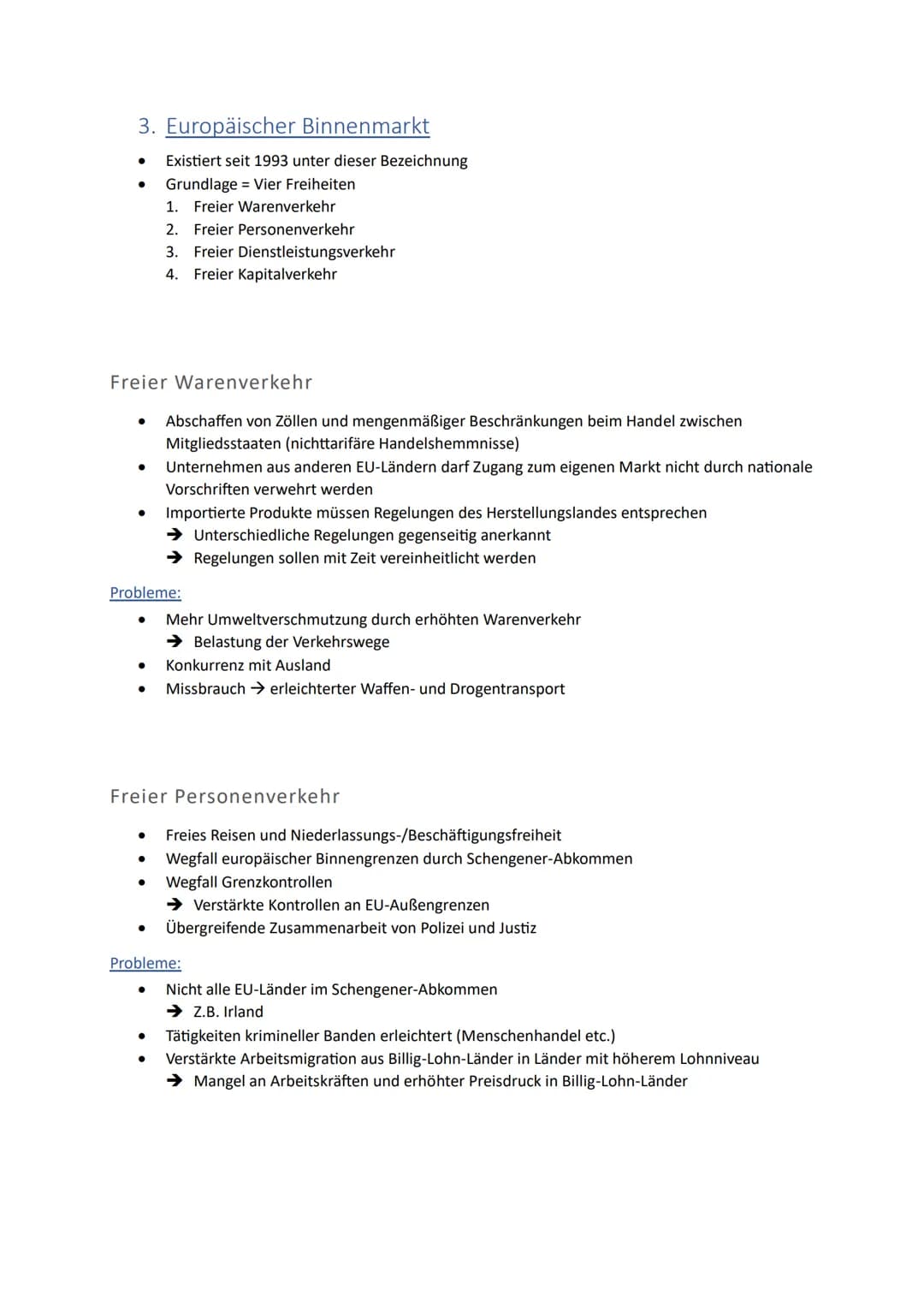 Europäische Union
1. EU-Normen, Interventions- und Regulationsmechanismen sowie
Institutionen
2. Historische Entwicklung der EU als wirtscha
