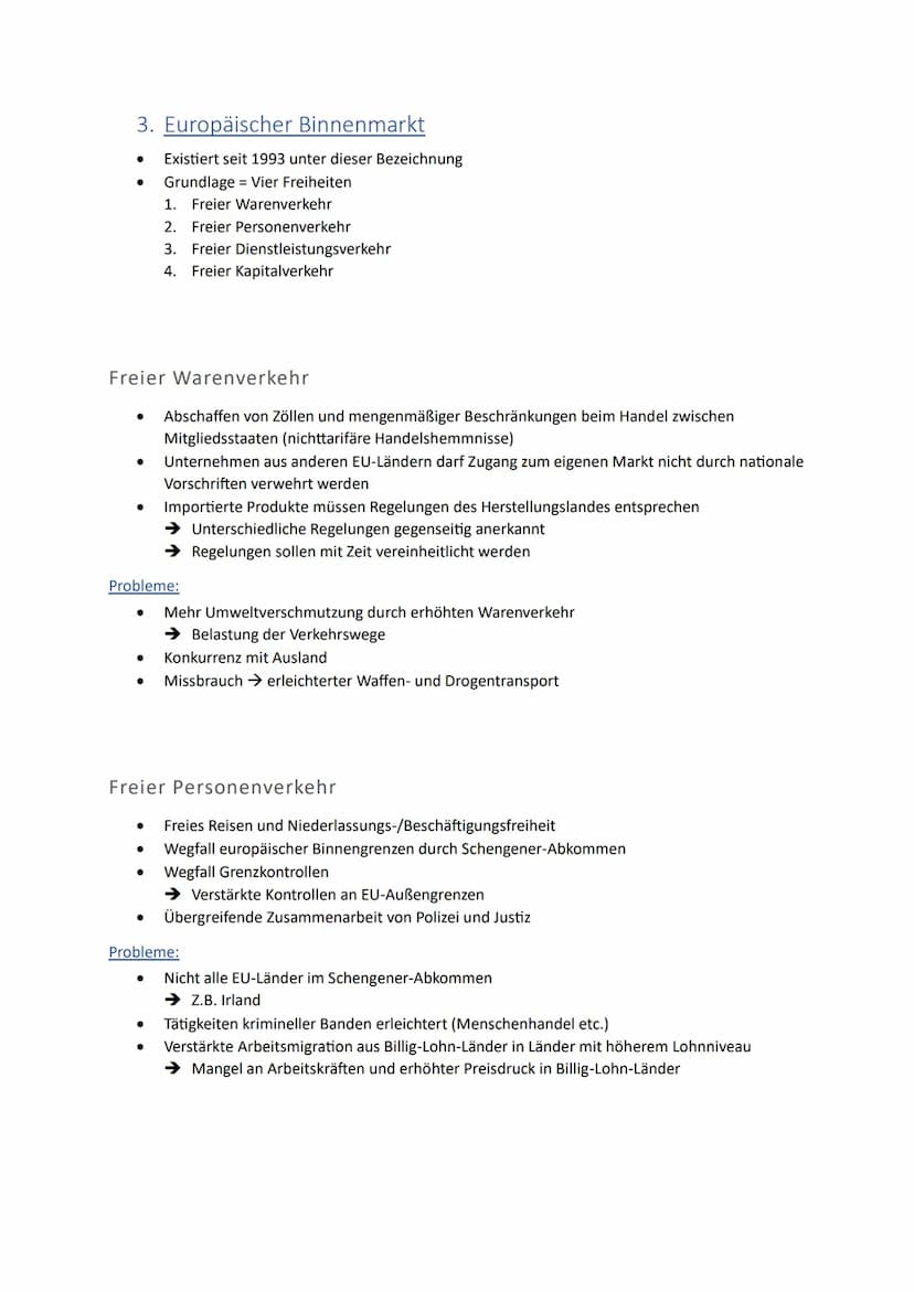 Europäische Union
1. EU-Normen, Interventions- und Regulationsmechanismen sowie
Institutionen
2. Historische Entwicklung der EU als wirtscha
