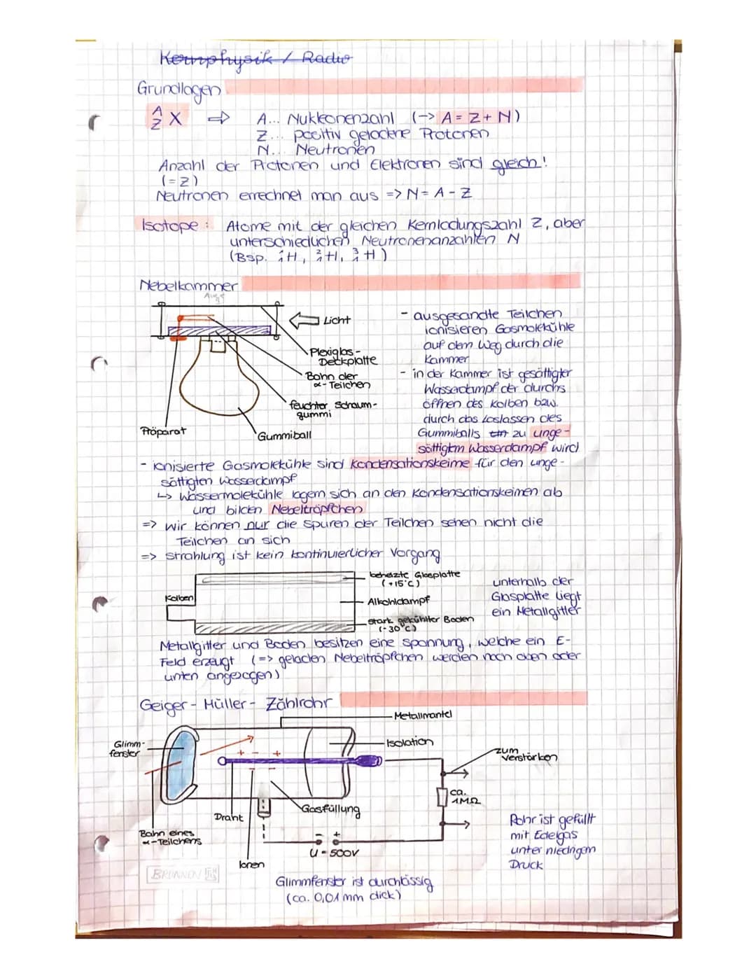 Kernphysik / Radiv
Grundlagen
2x +
Anzahl der Protonen und Elektronen sind gleich!
(=2)
Neutronen errechnet man aus => N = A-Z
Isotope: Atom