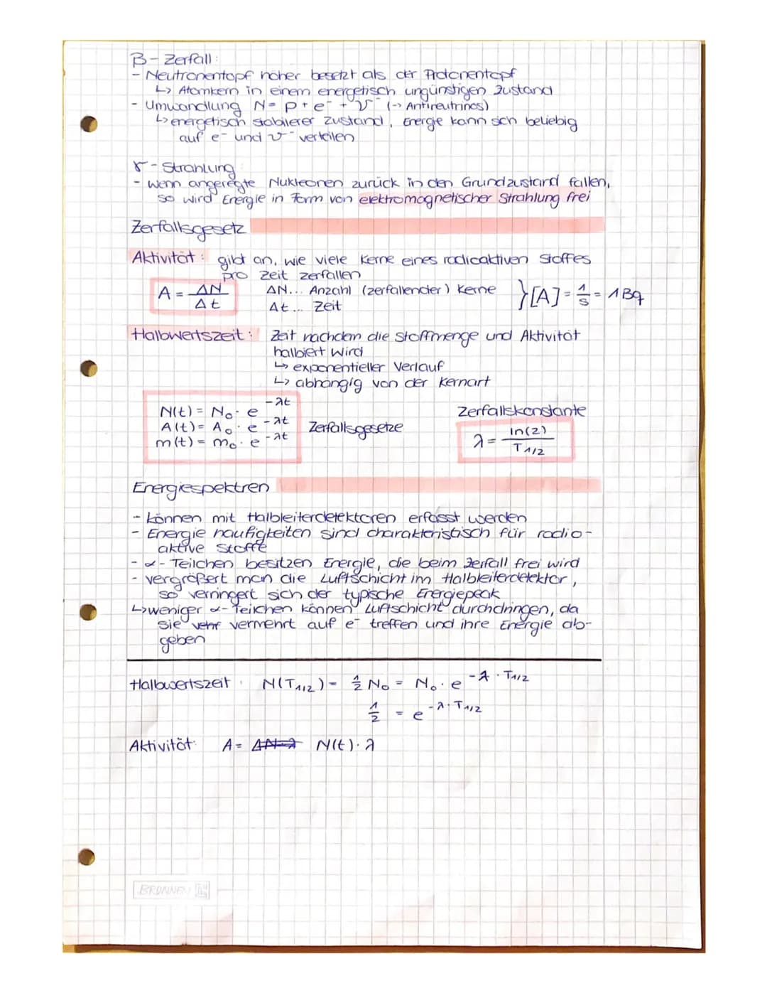 Kernphysik / Radiv
Grundlagen
2x +
Anzahl der Protonen und Elektronen sind gleich!
(=2)
Neutronen errechnet man aus => N = A-Z
Isotope: Atom