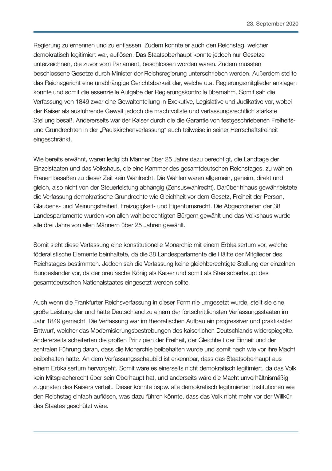 GESCHICHTE GK
Analyse Verfassungsschaubild
Die Reichsverfassung der deutschen Nationalversammlung 1849
23. September 2020
Am 18. Mai wurde i