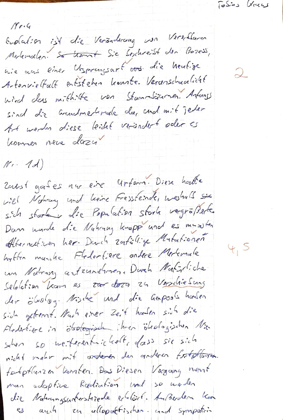 Biologie J2
Name: Tofia Kraw.
Notenpunkte:
mündlich: 12/12
schriftlich: ....
su
Klausur
Punkte: 28/30
21.03 2021
Aufgabe 1
In den versteiner