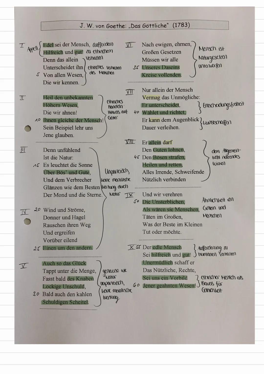 Prometheus (1773)
Sturm & Drang
Mensch
Goethes Gottes & Menschen-
von Sturm & Drang zur Klassik
schöpferisch
selbstbewusst
frei/ Genie
unein